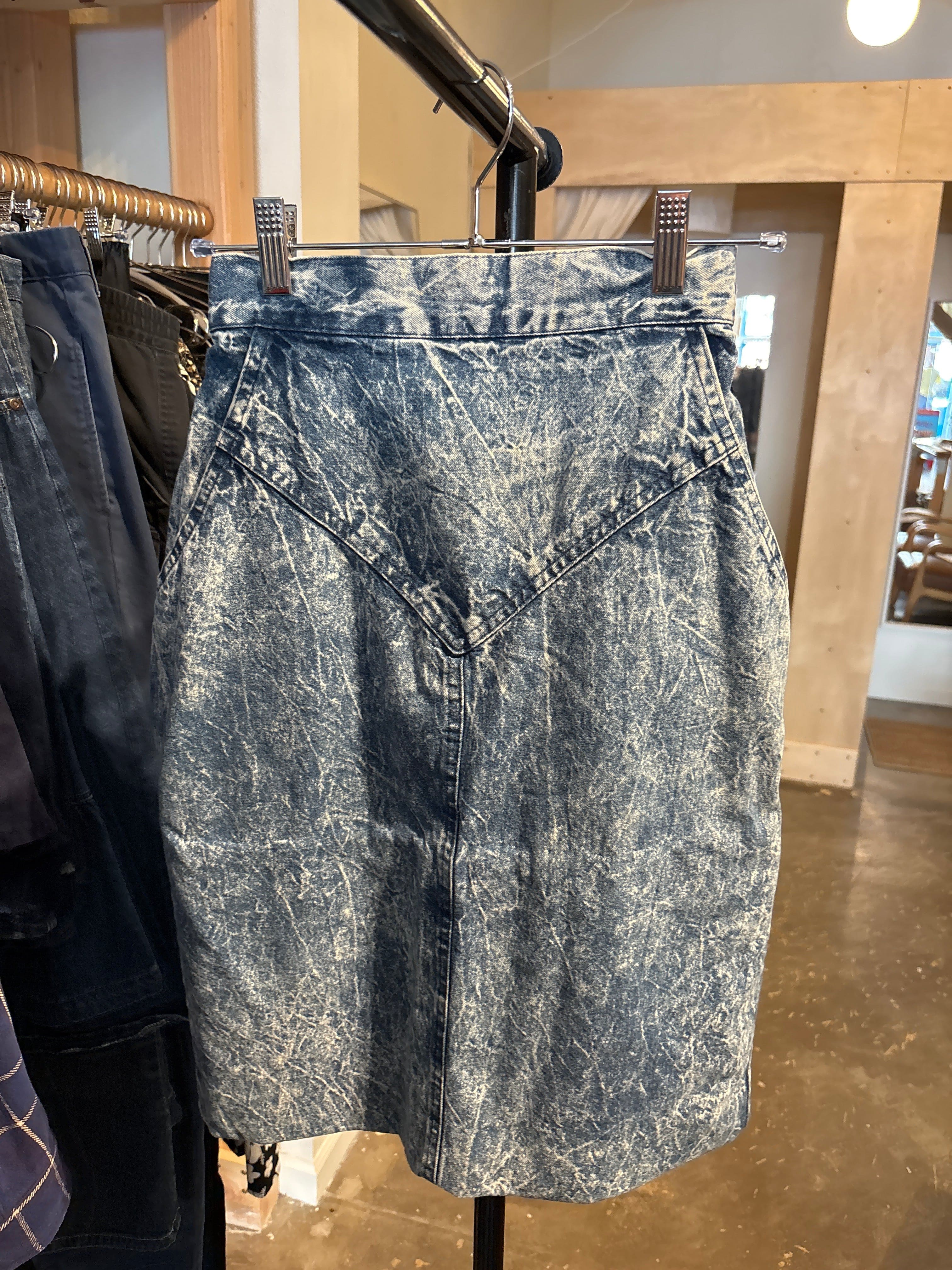 Venus Of The Desert 80s acid wash yolk skirt available in Joshua Tree at JT Trading Post