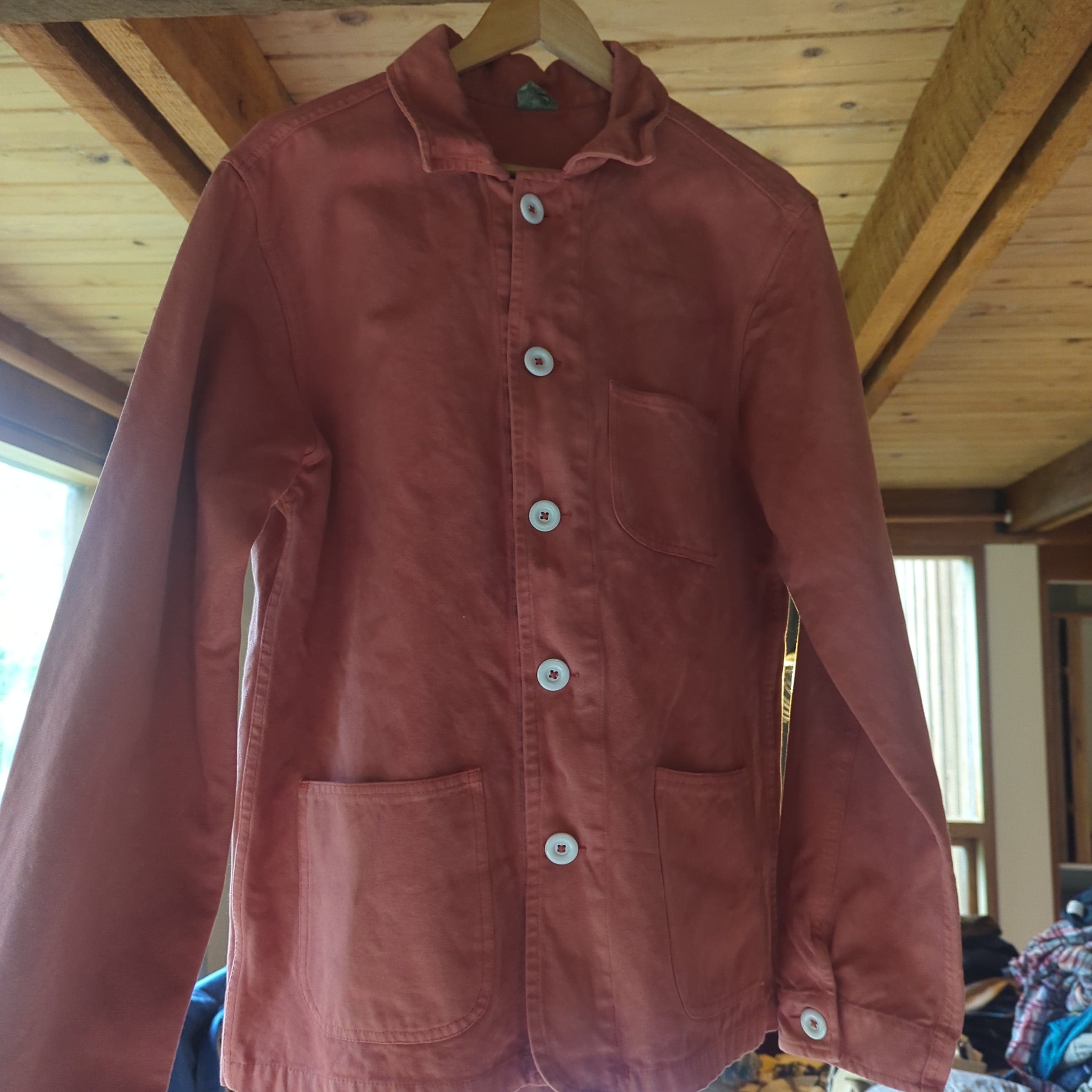Venus Of The Desert Overdyed Coral Chore Coat available in Joshua Tree at JT Trading Post