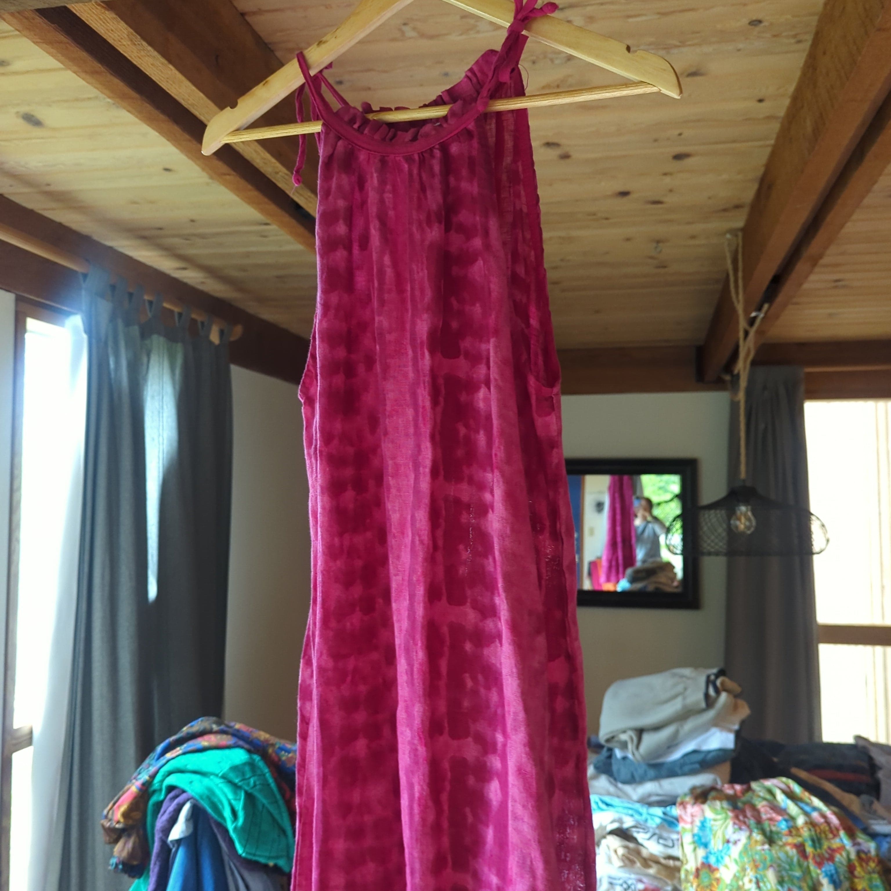 Venus Of The Desert Italian Linen Pink Dress available in Joshua Tree at JT Trading Post