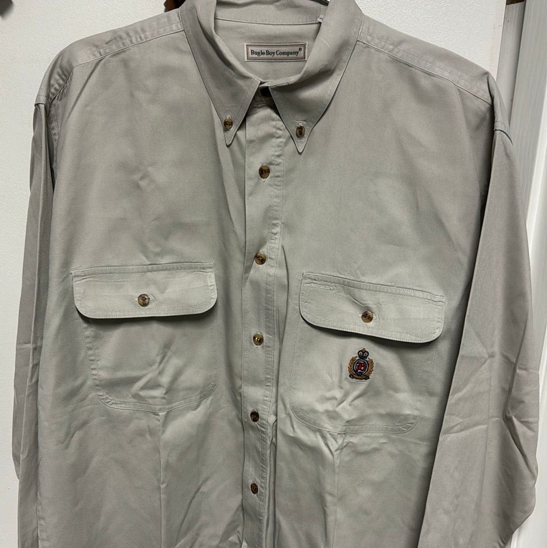 Venus Of The Desert VTG Bugle Boy Grey Cotton LS available in Joshua Tree at JT Trading Post