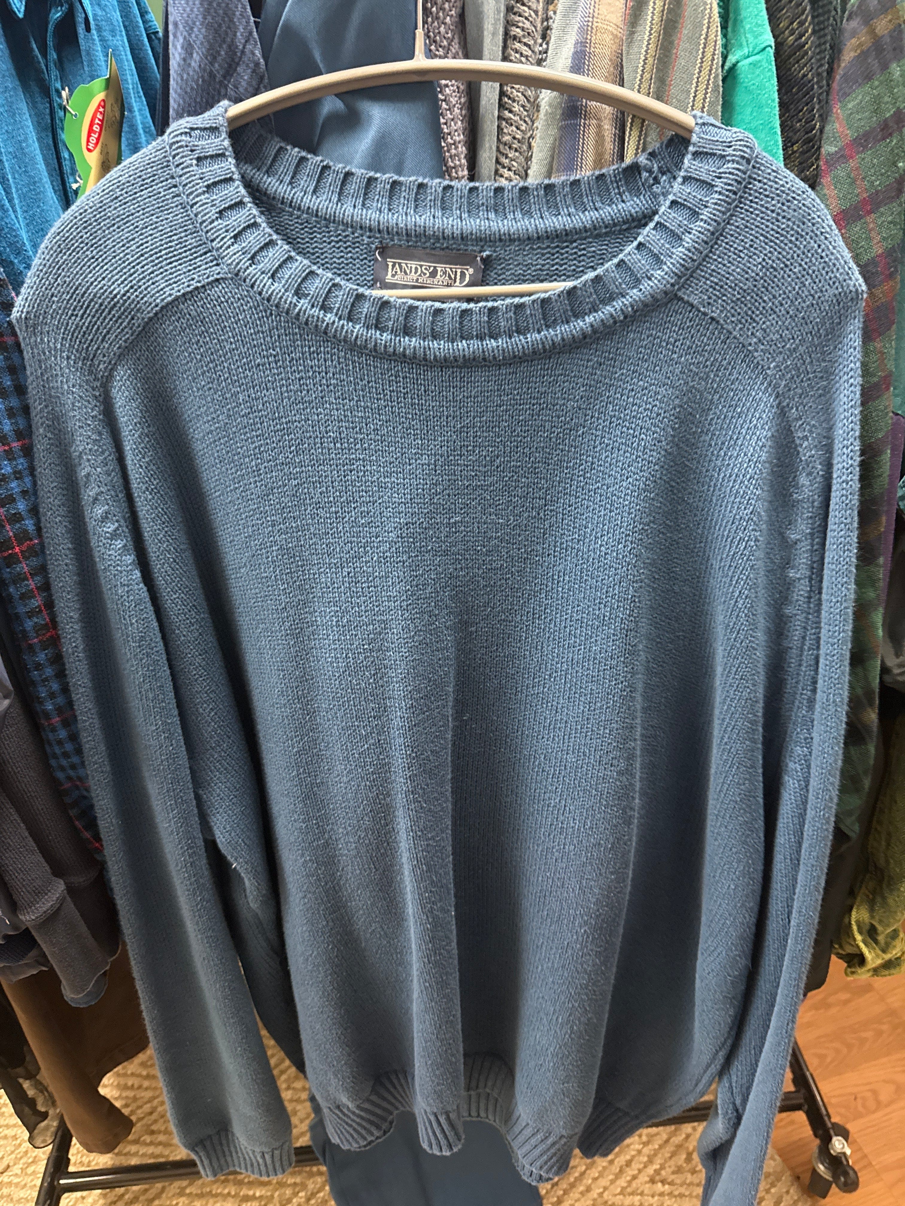 Venus Of The Desert VTG Lands End Blue Sweater available in Joshua Tree at JT Trading Post