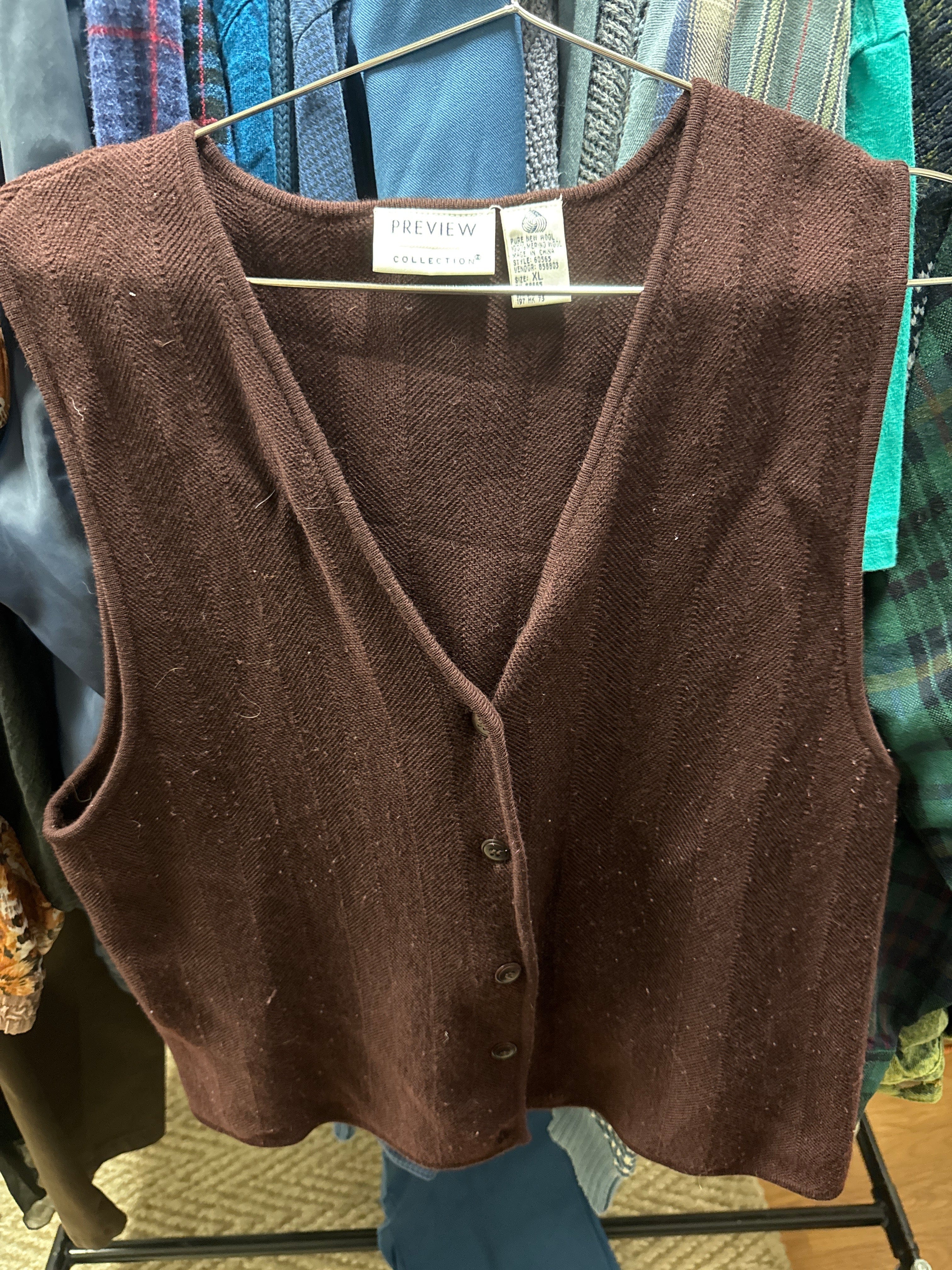 Venus Of The Desert VTG Preview Brown Wool Vest available in Joshua Tree at JT Trading Post