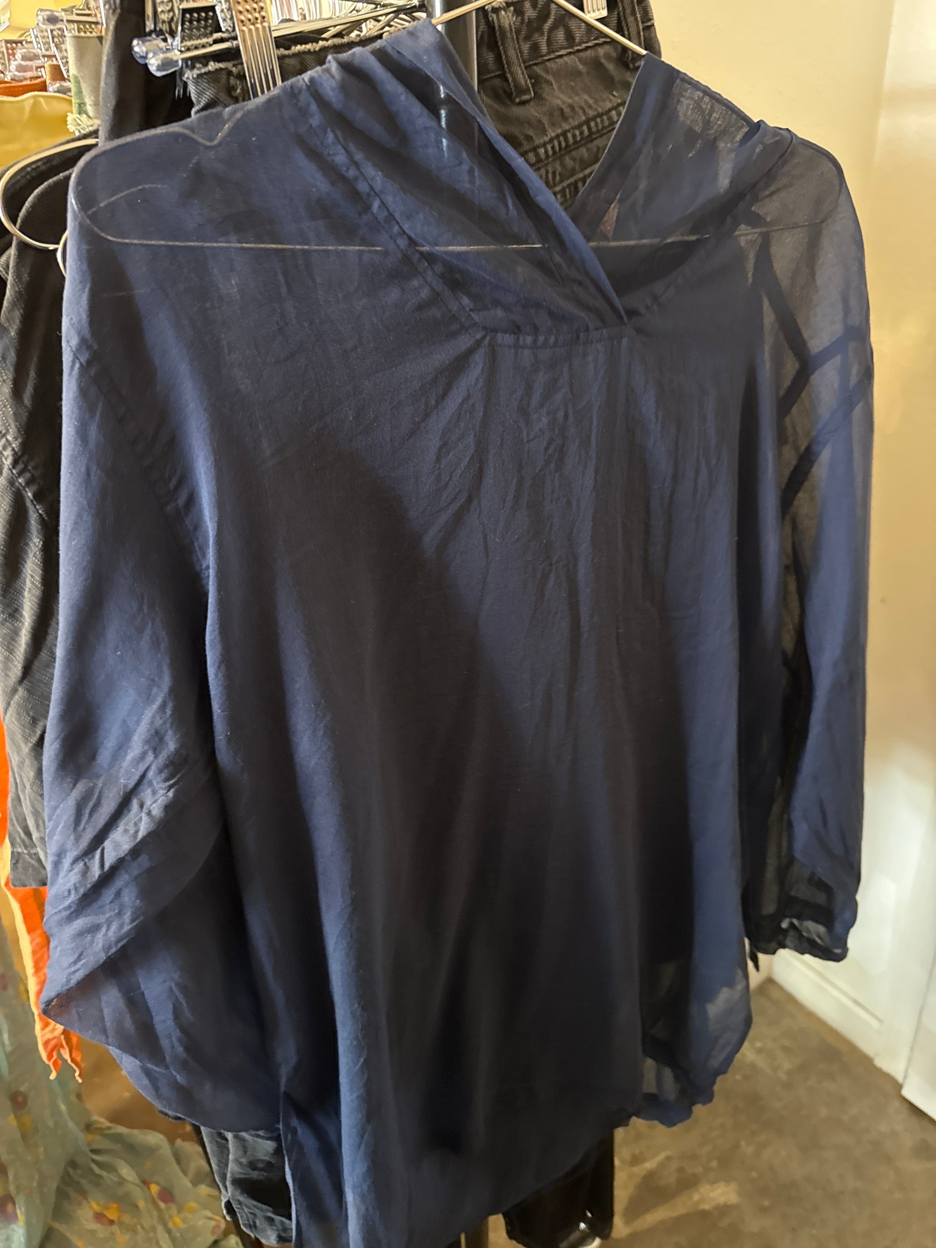 Venus Of The Desert VTG Sheer Cotton Navy Hoodie available in Joshua Tree at JT Trading Post