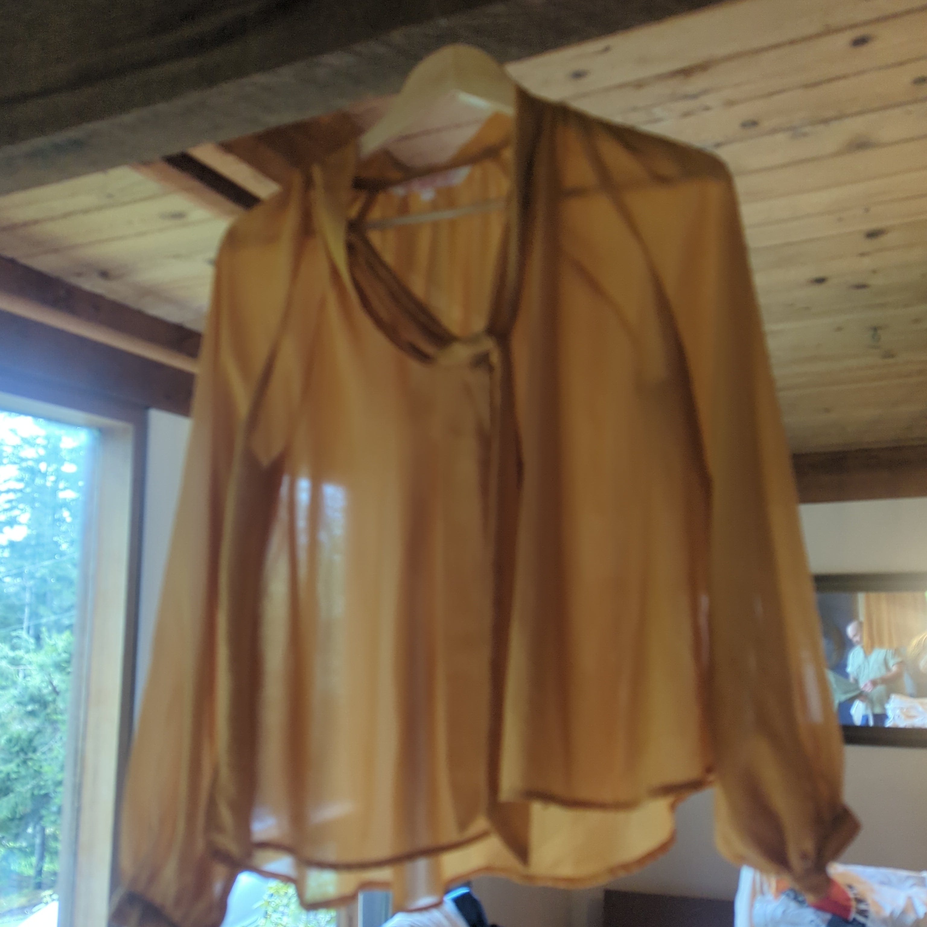 Venus Of The Desert VTG Sheer Goldenrod Blouse available in Joshua Tree at JT Trading Post