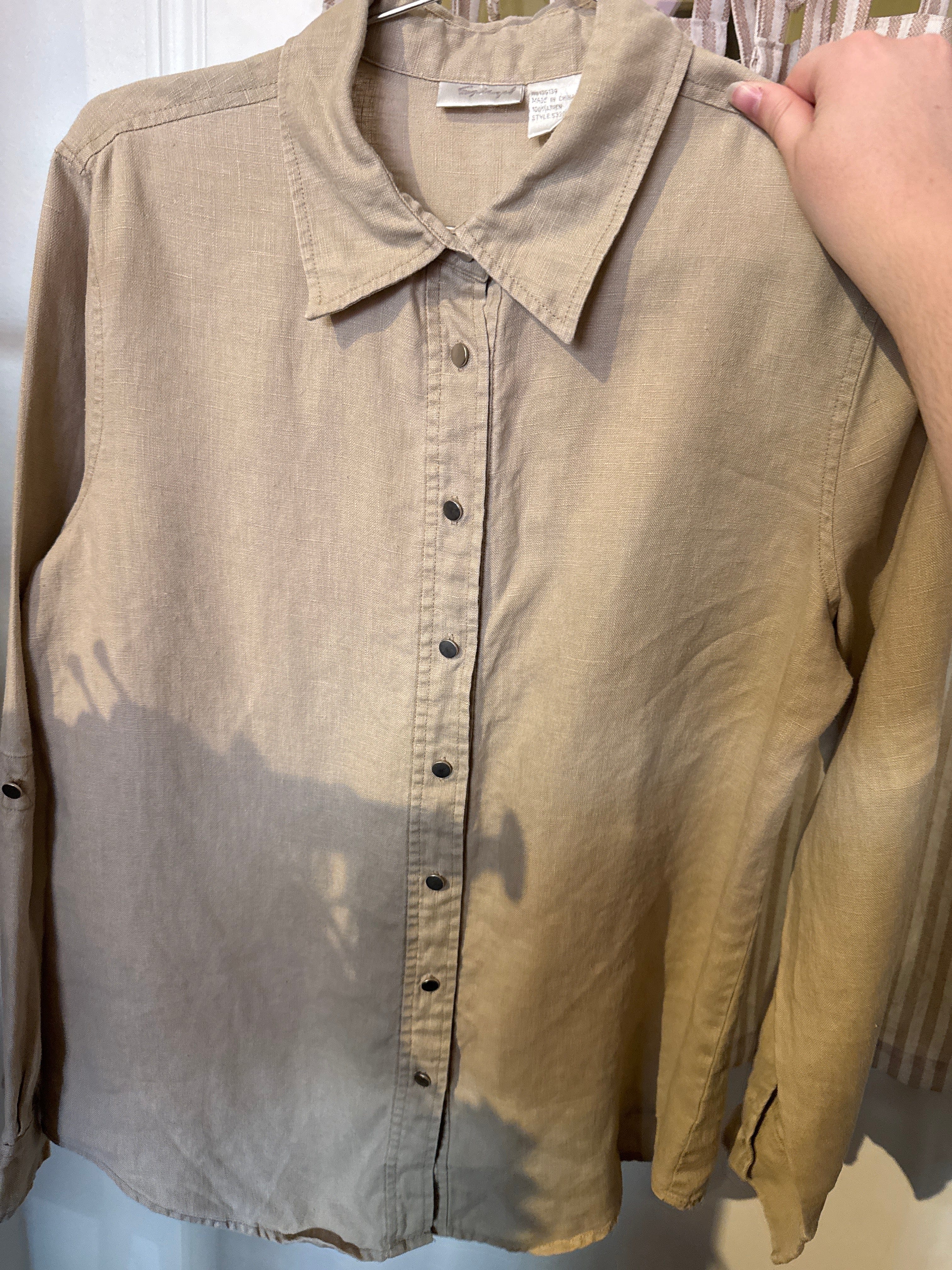 Venus Of The Desert VTG Spiegel Beige Linen LS available in Joshua Tree at JT Trading Post