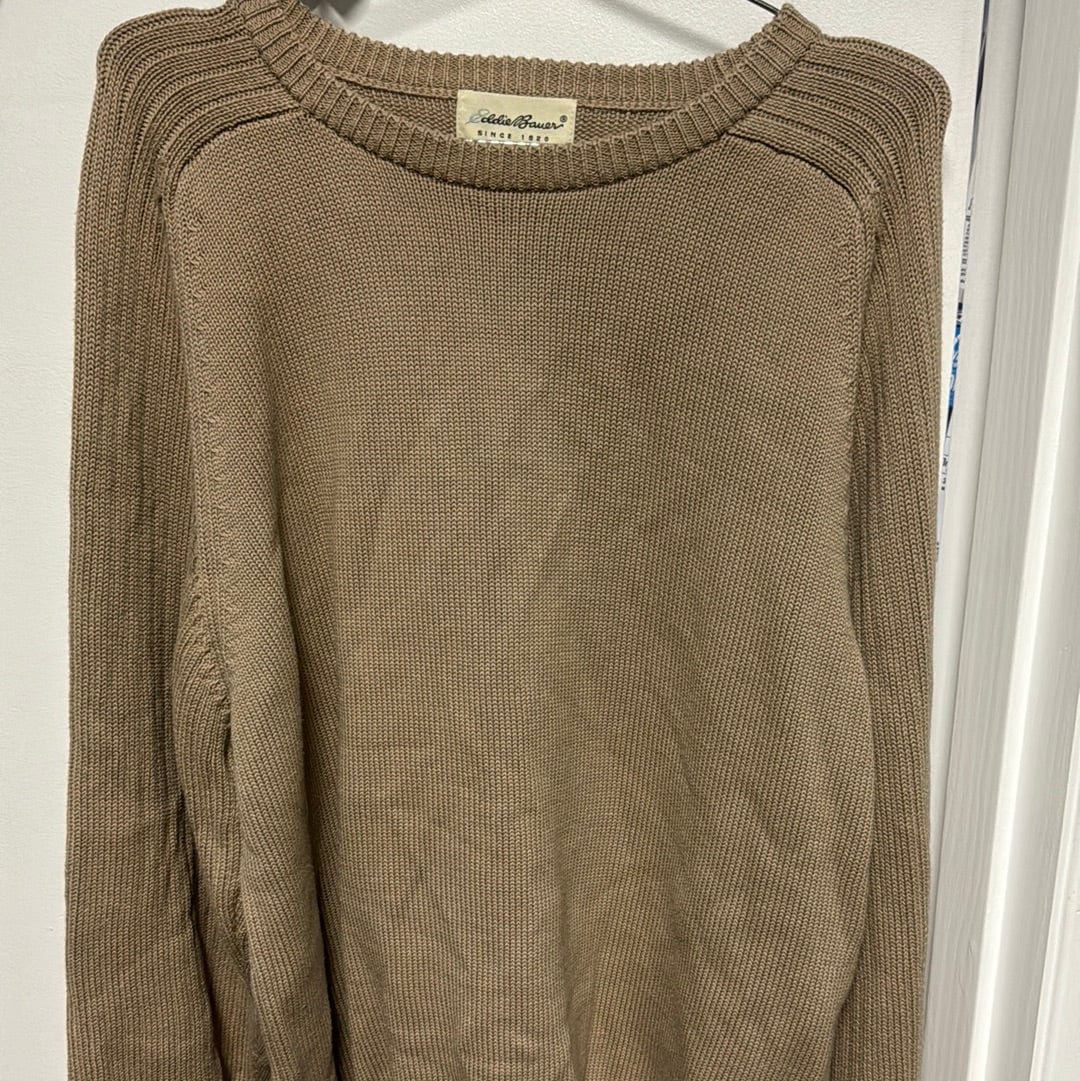 Venus Of The Desert VTG Eddie Bauer Cotton Beige Sweater available in Joshua Tree at JT Trading Post
