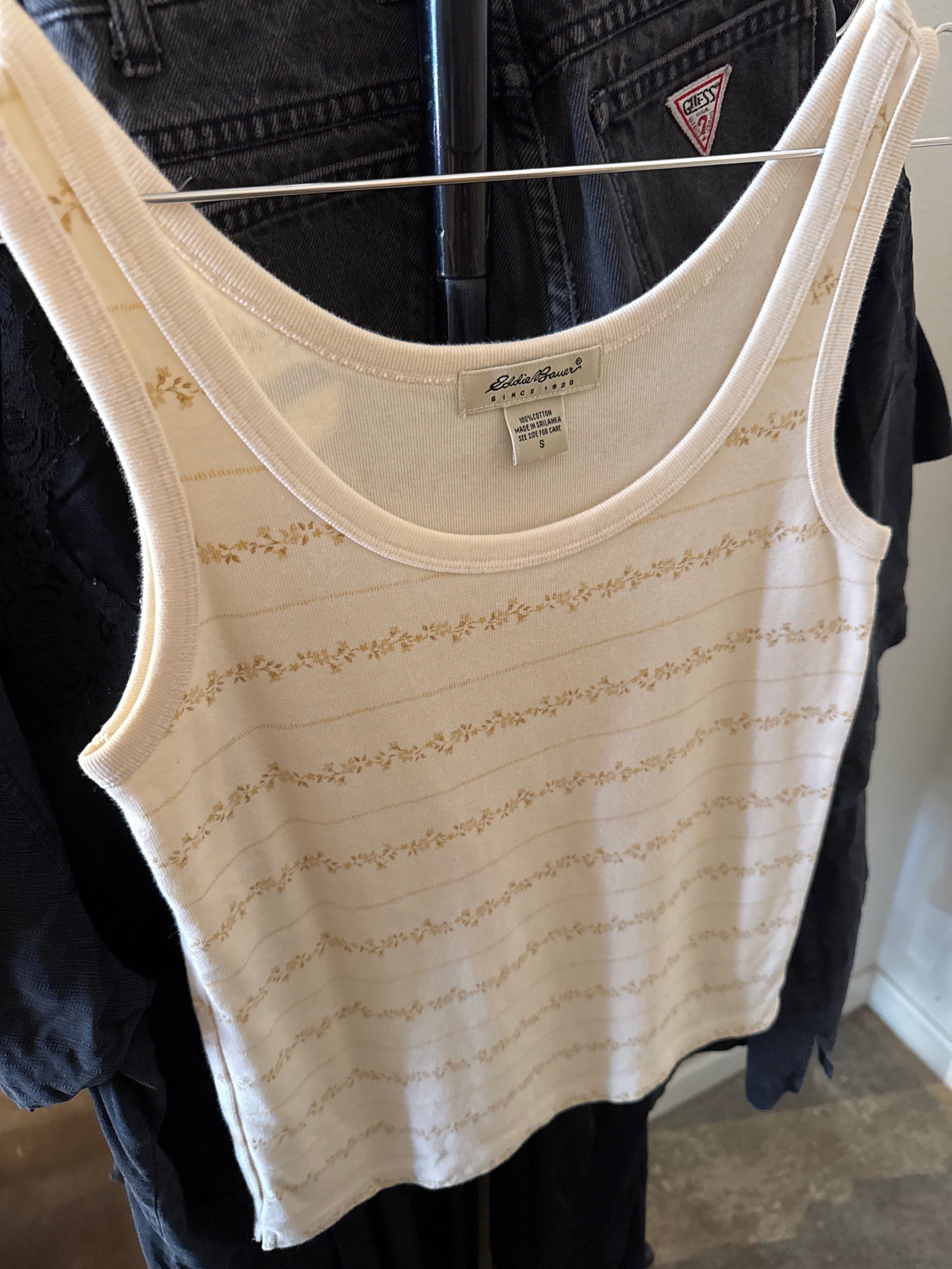 Venus Of The Desert Y2K Eddie White Brown Floral Tank available in Joshua Tree at JT Trading Post