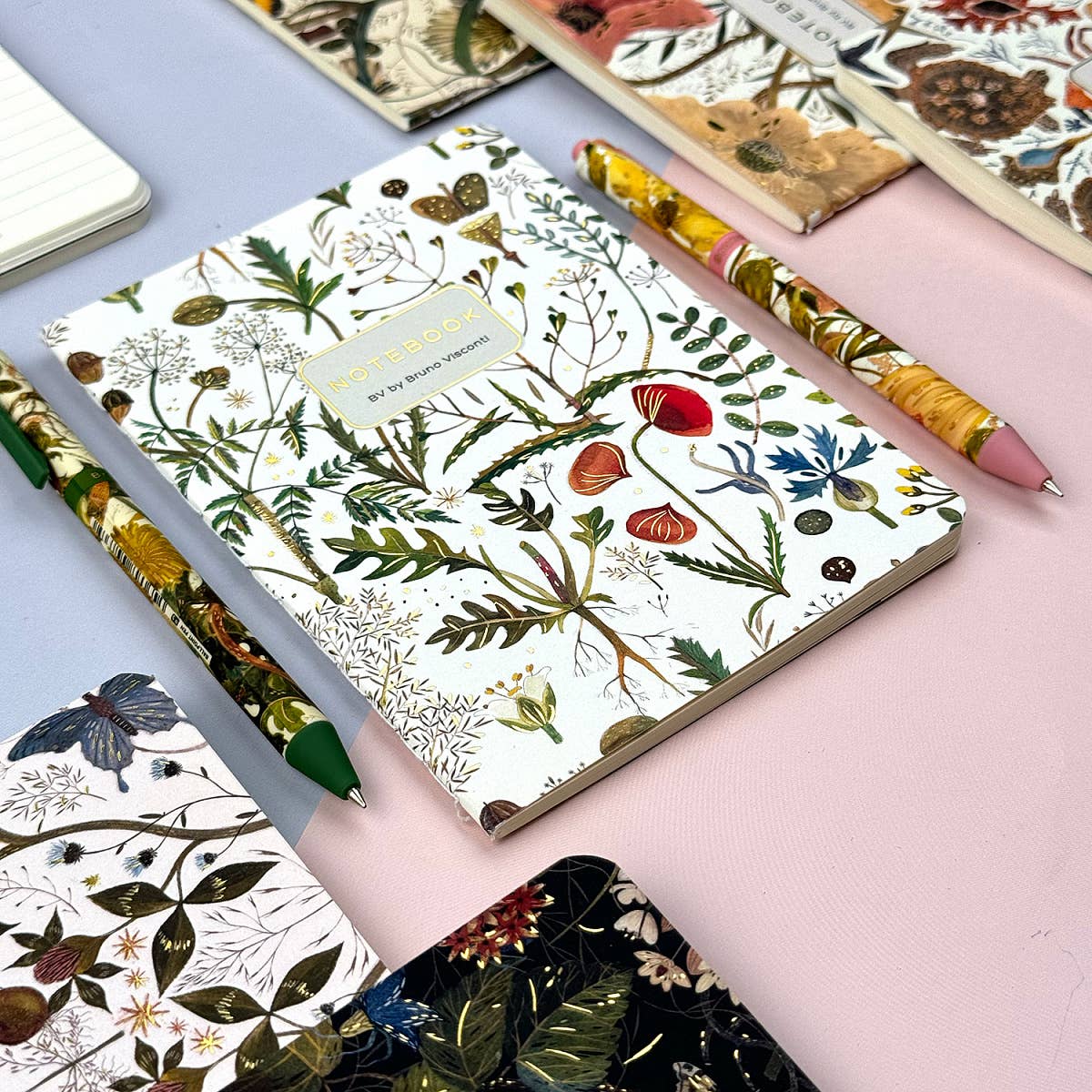 Small Notebook  Greens and Flowers 