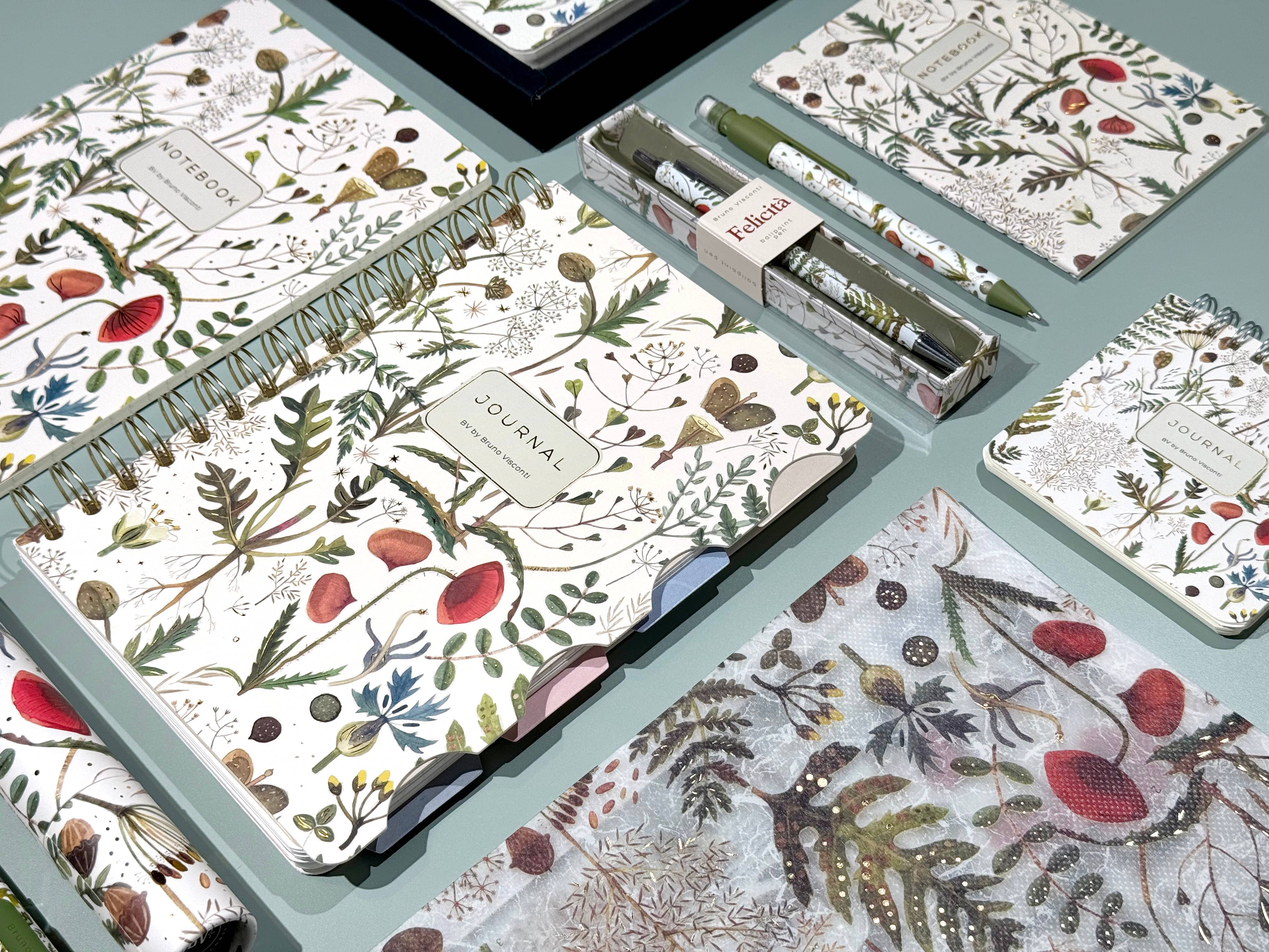 Small Notebook  Greens and Flowers 
