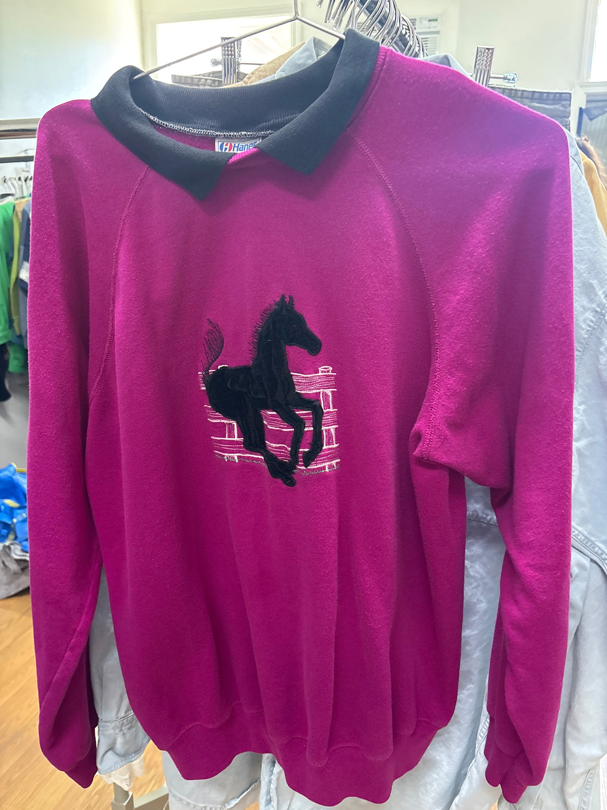 Vtg Hanes horse collar crew