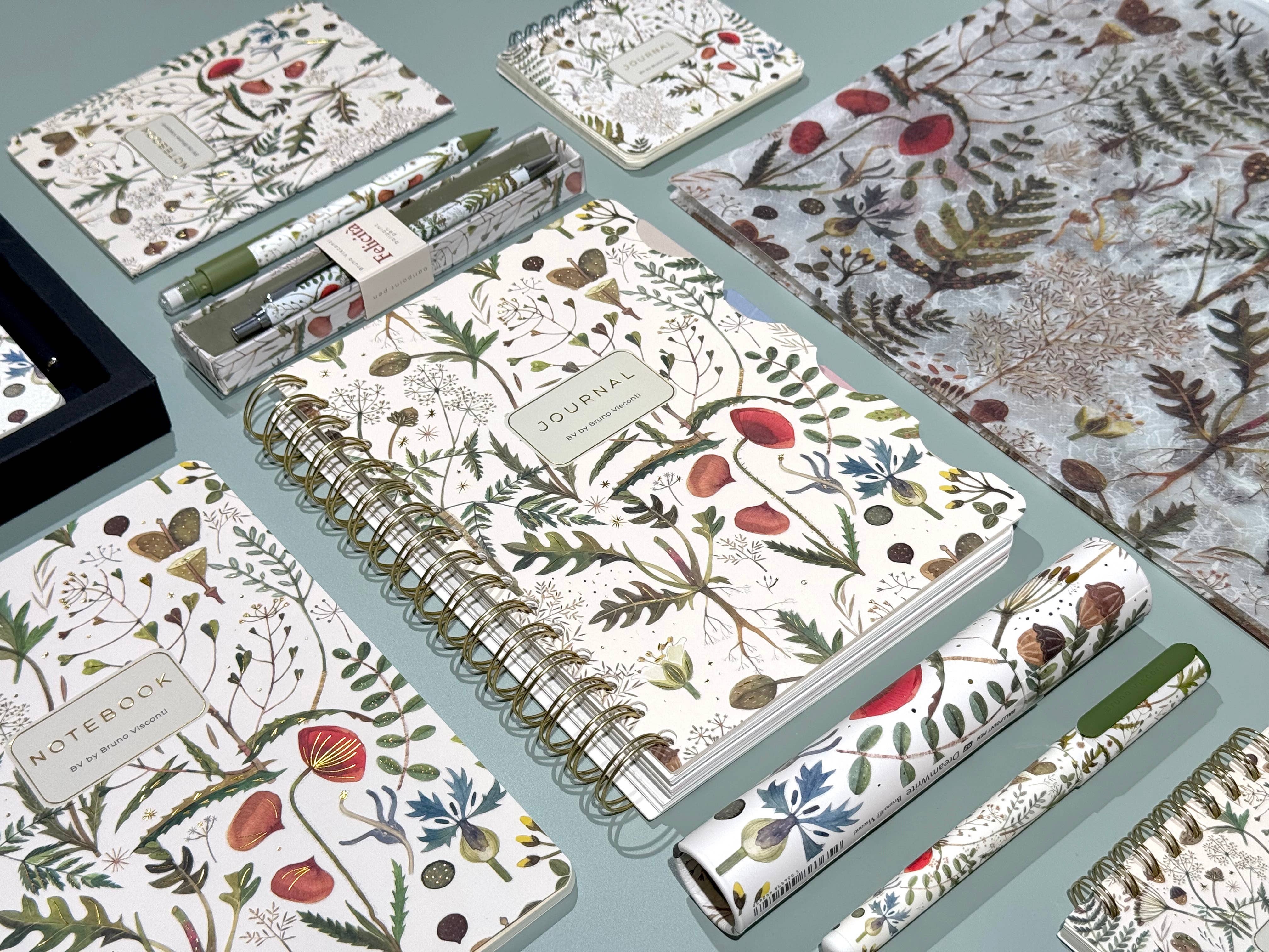 Small Notebook  Greens and Flowers 