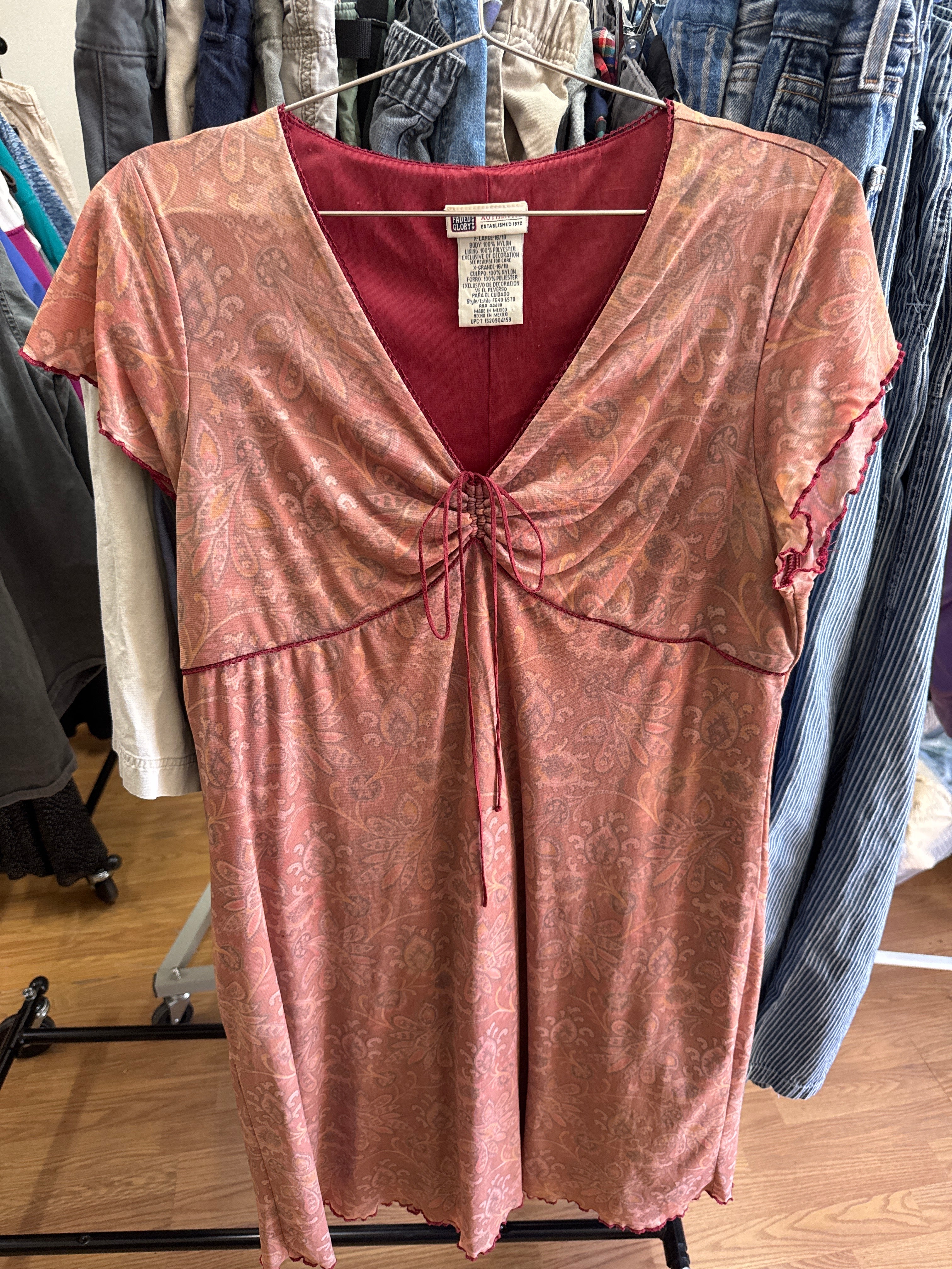Vtg Faded Glory Paisley Dress