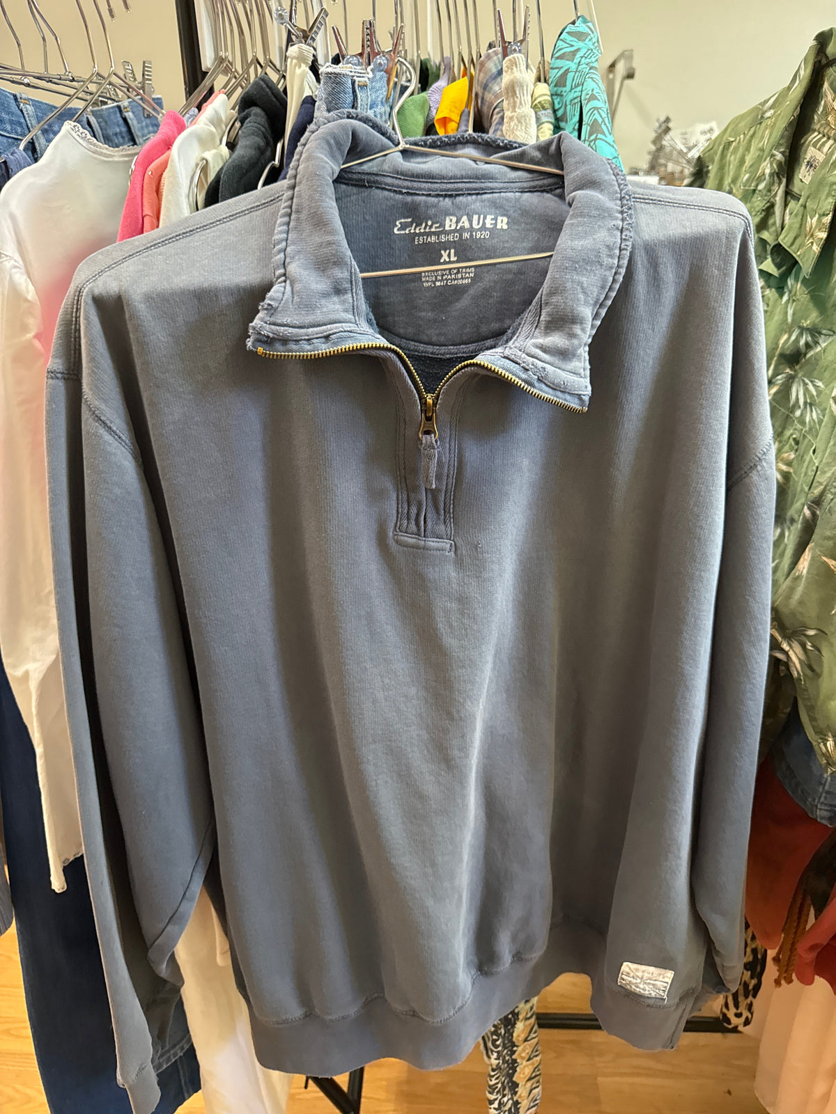 Worn Eddie Blue 1/4 Zip Pullover