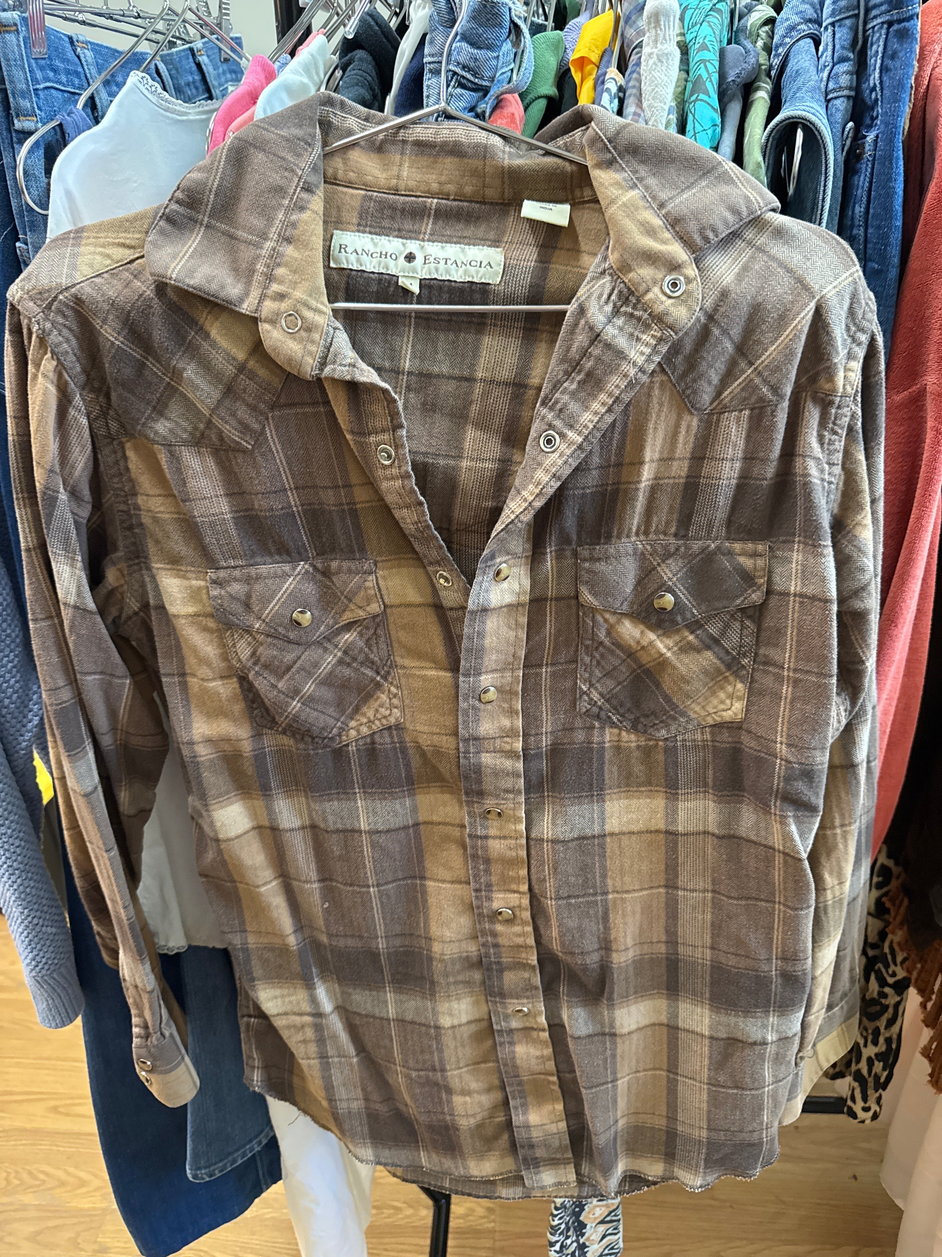 Vtg Rancho Estancia Cotton Snaps