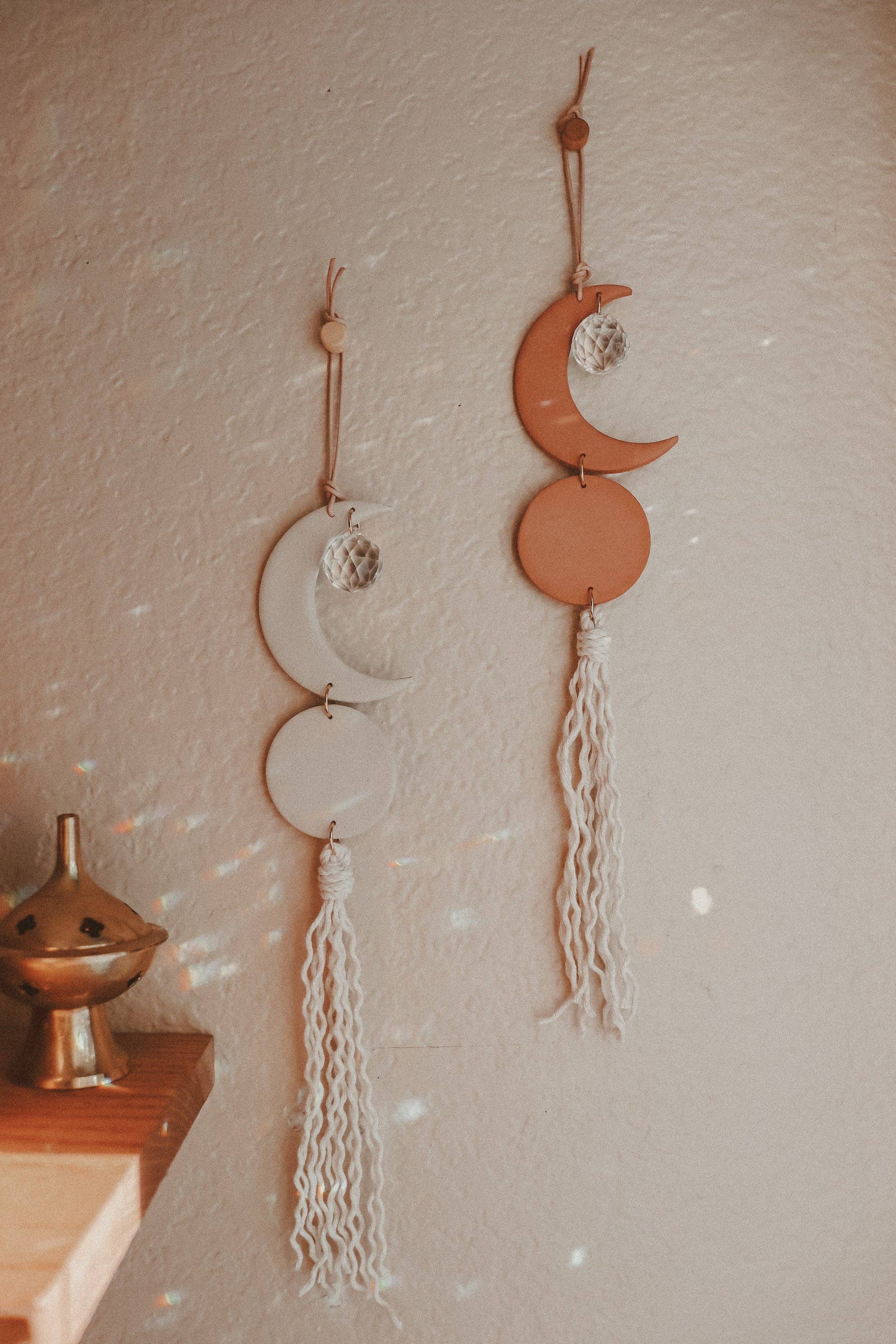 Crescent Moon Clay Sun Catcher