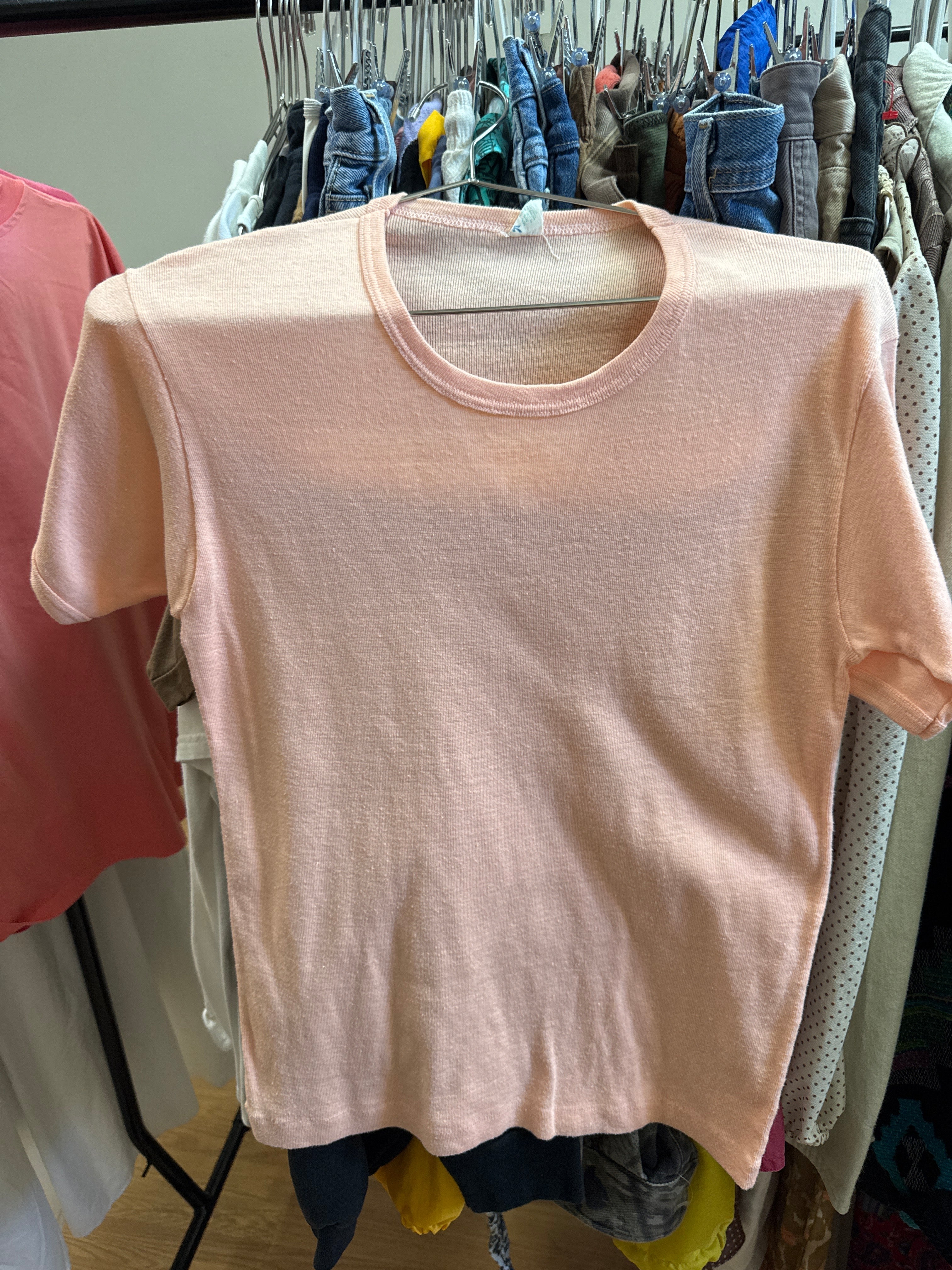 Vtg USA Sportique Peach Tee