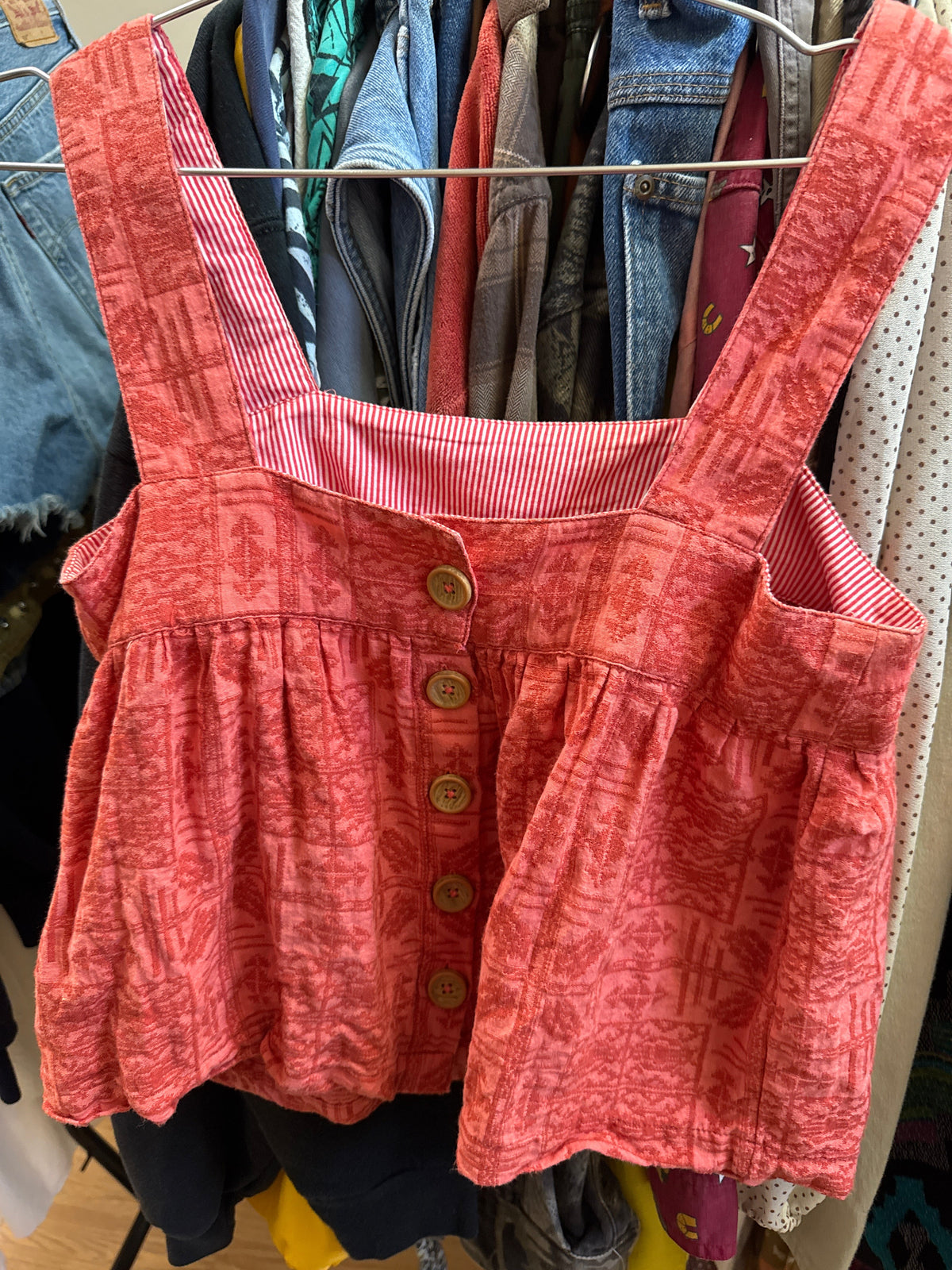 Mod Red Cotton Babydoll Tank