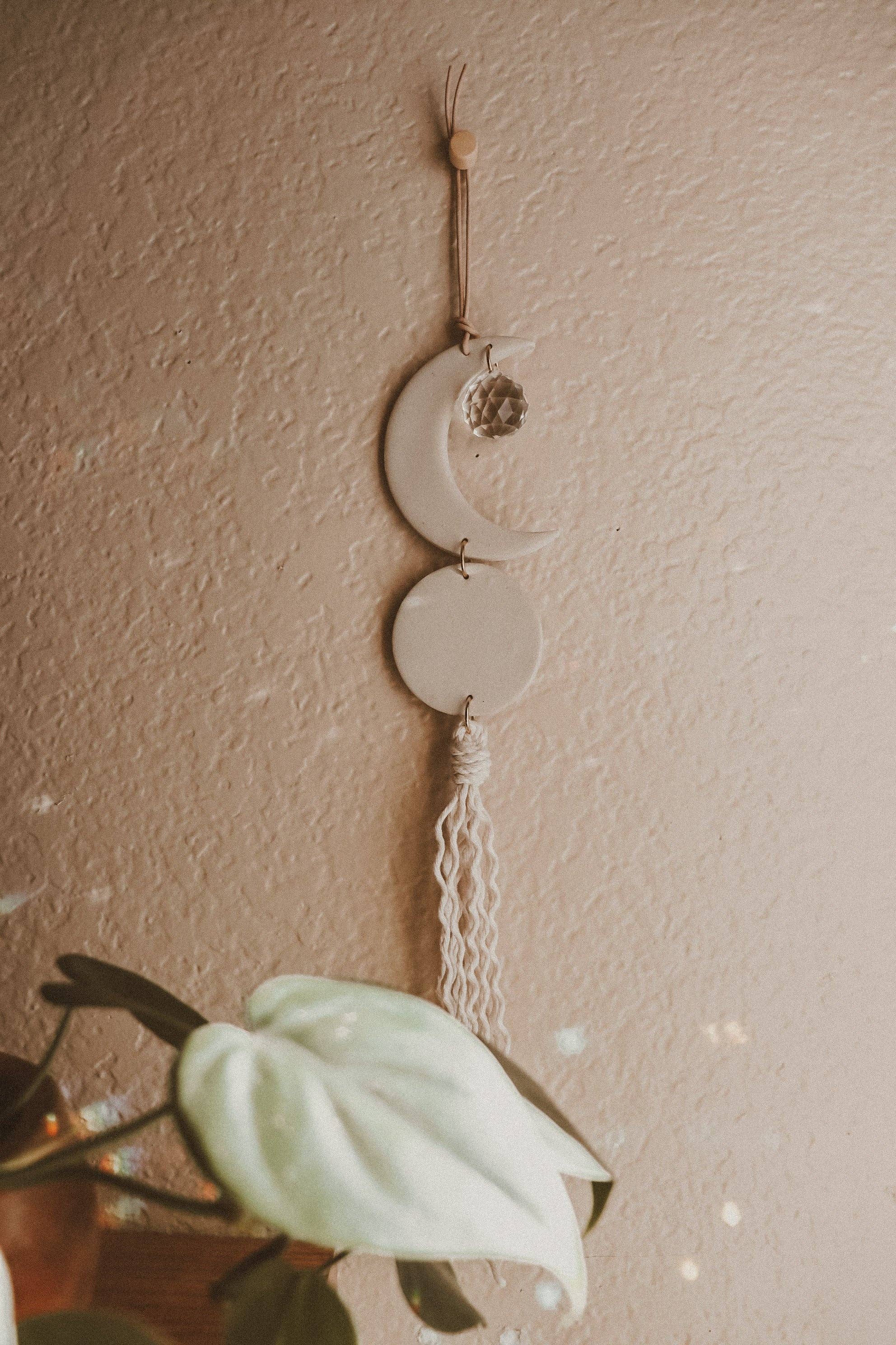 Crescent Moon Clay Sun Catcher