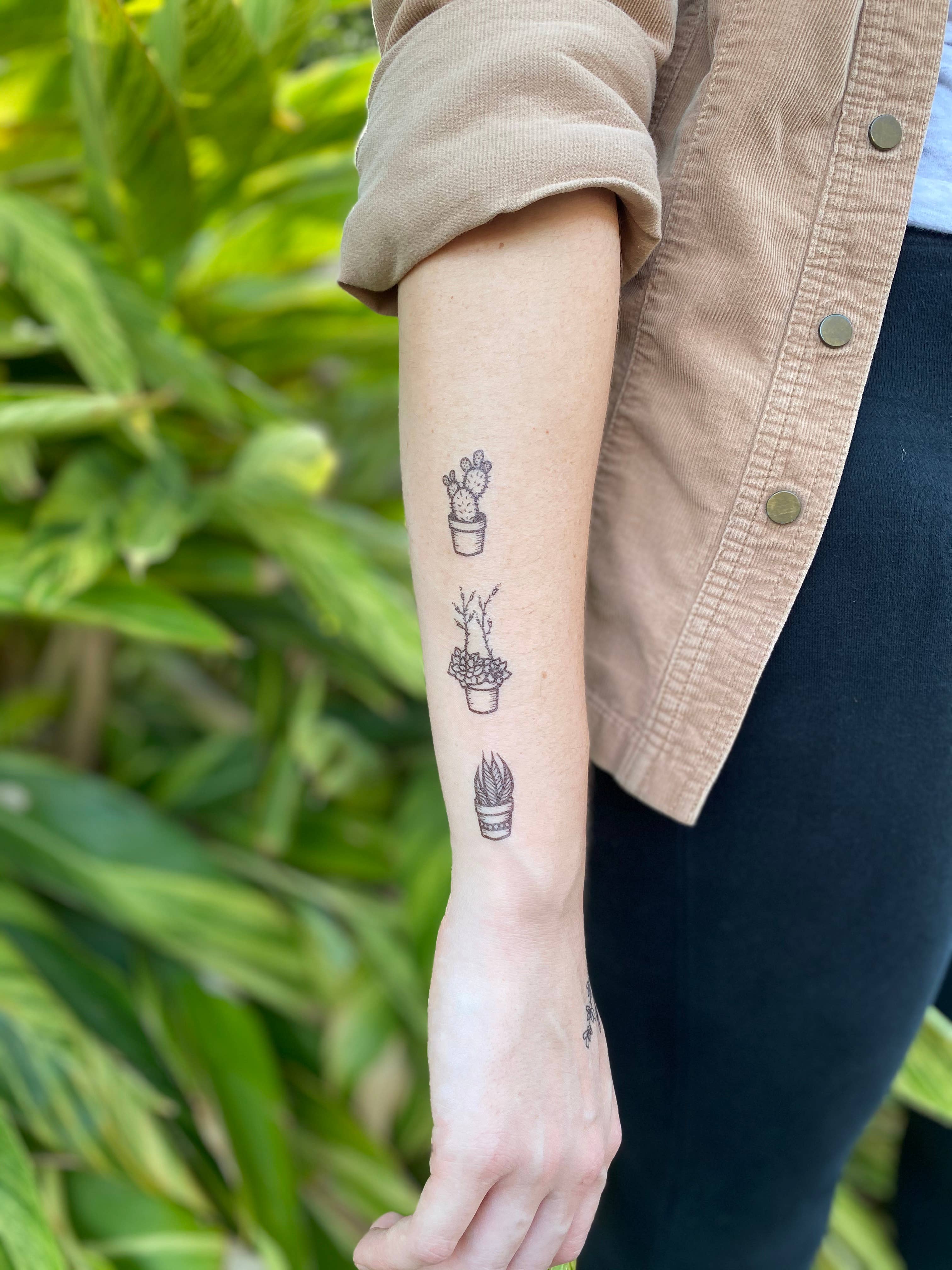 Potted Cactus Temporary Tattoo