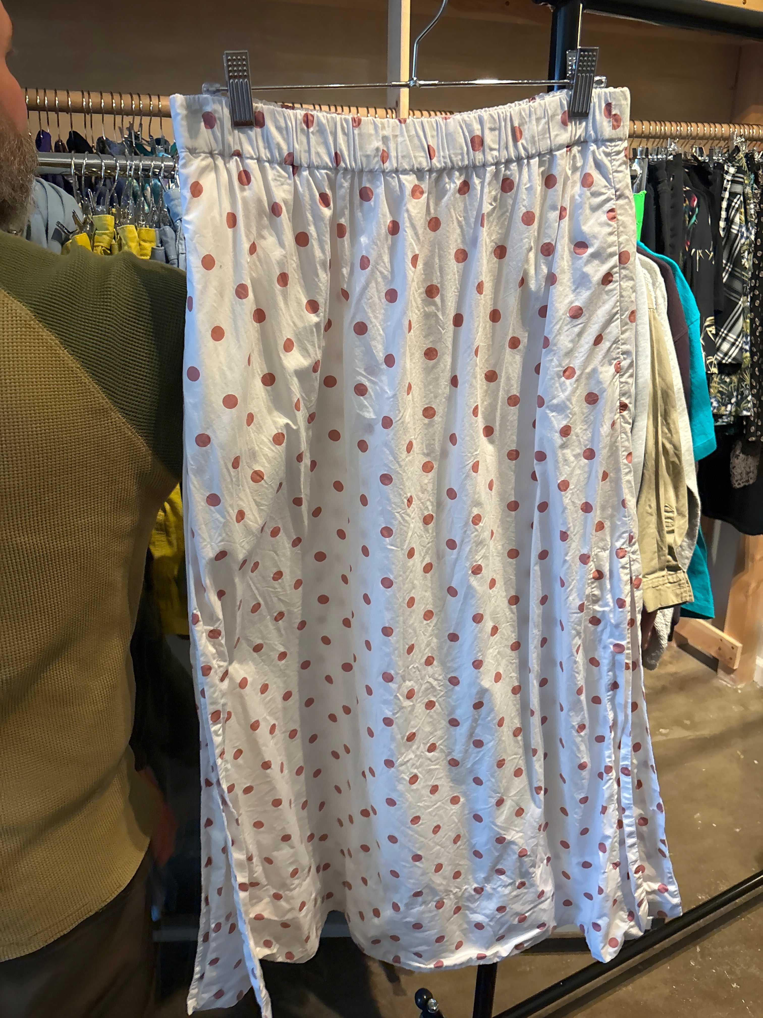 MOD J Crew cotton poplin rose dot skirt