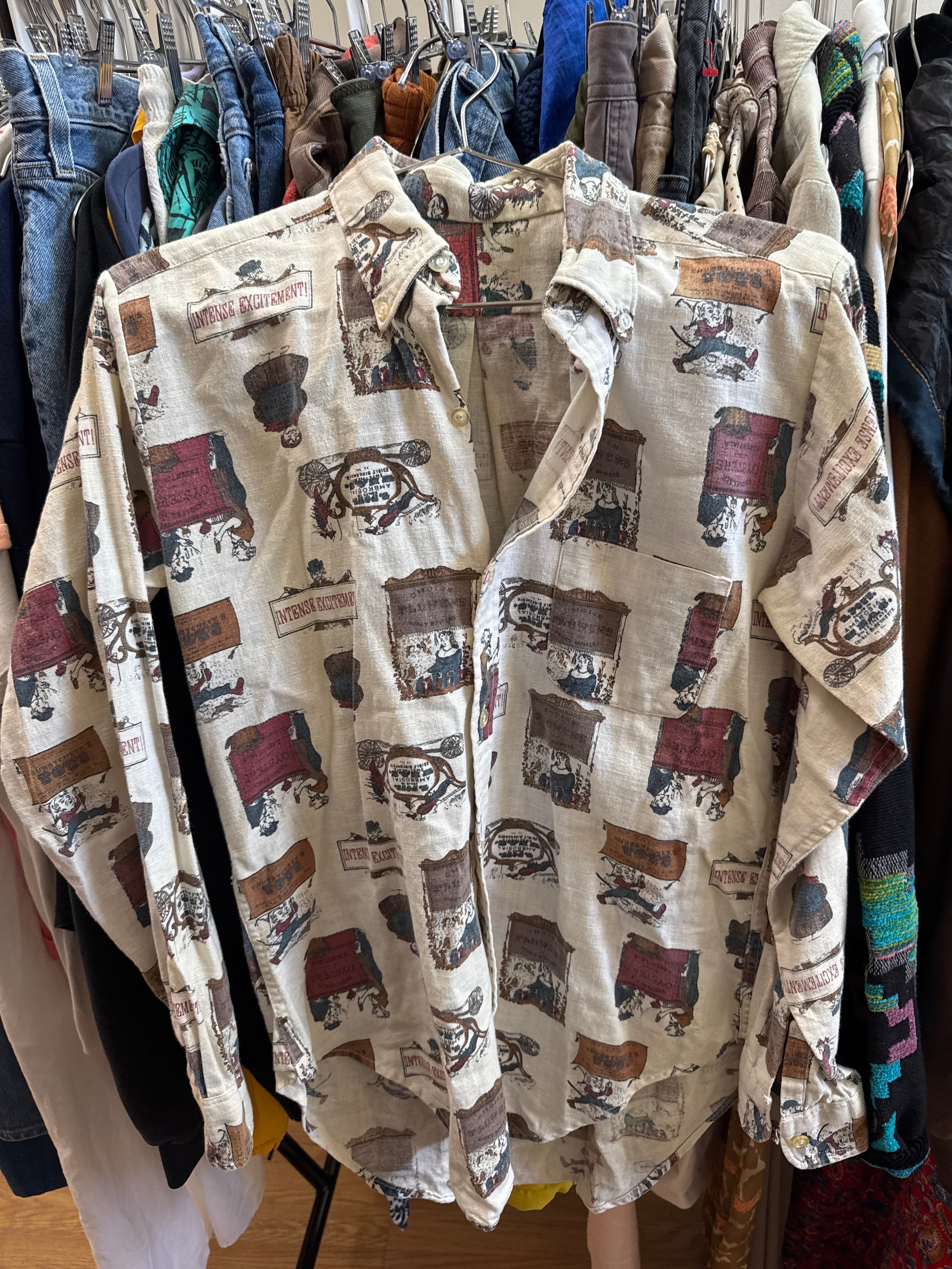 Vtg Intense Excitement Button Down