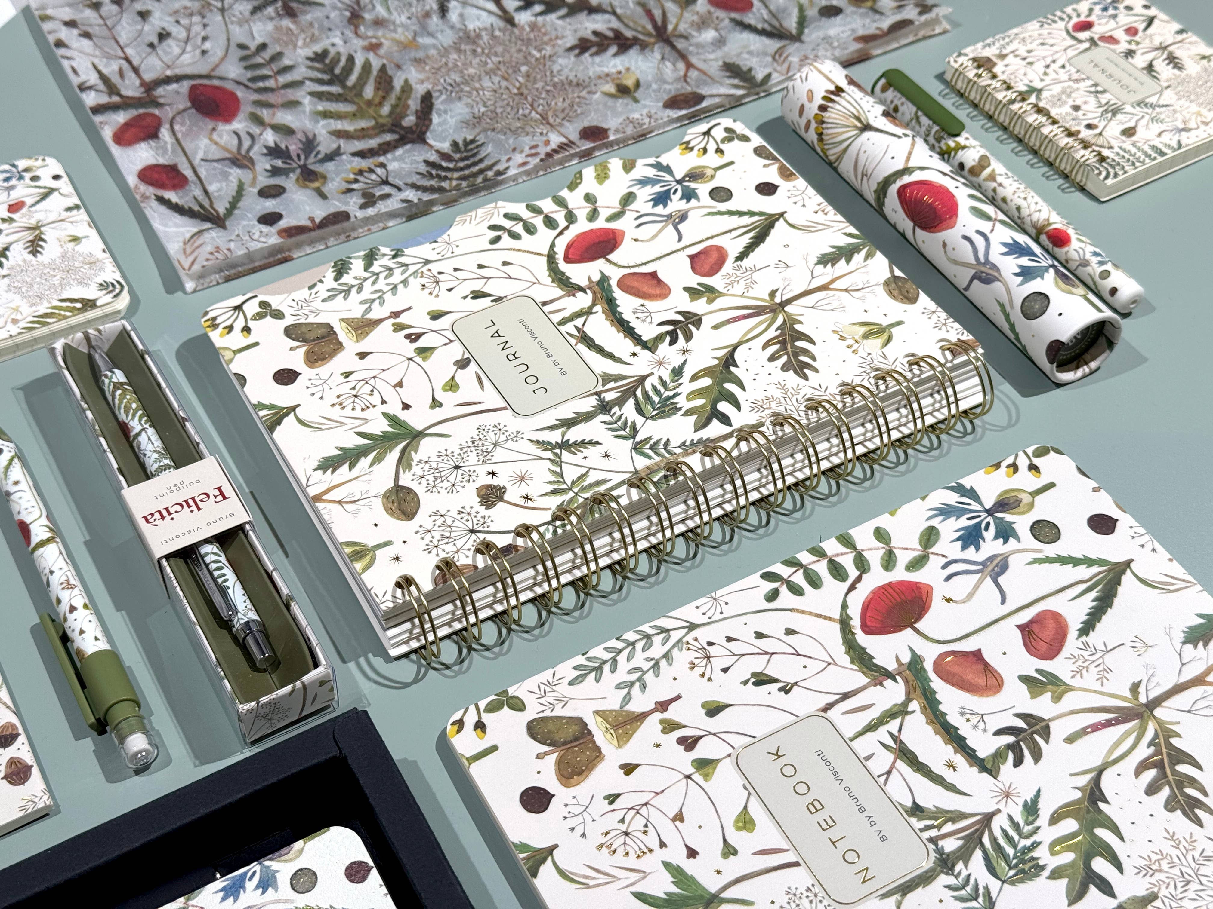 Small Notebook  Greens and Flowers 