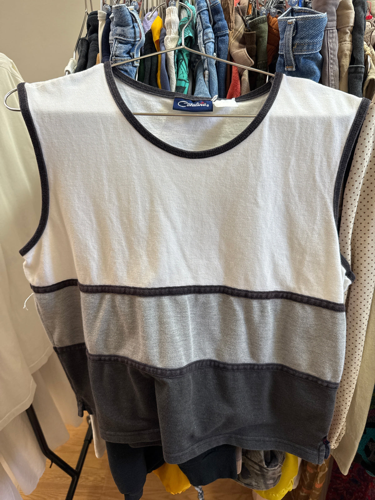 Vtg Catalina Boxy Stripe Tank