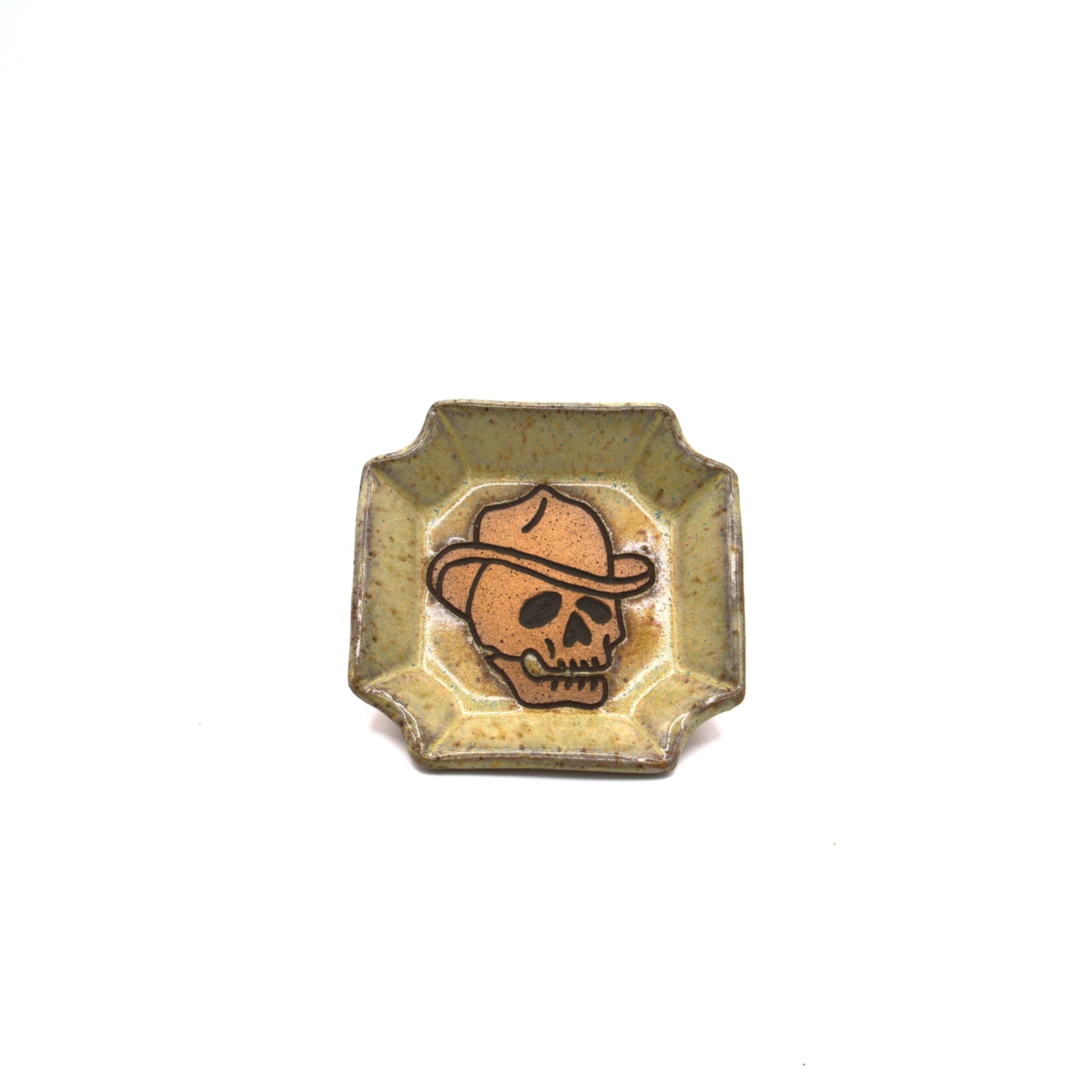 Cowboy Skull Plate Square Medium