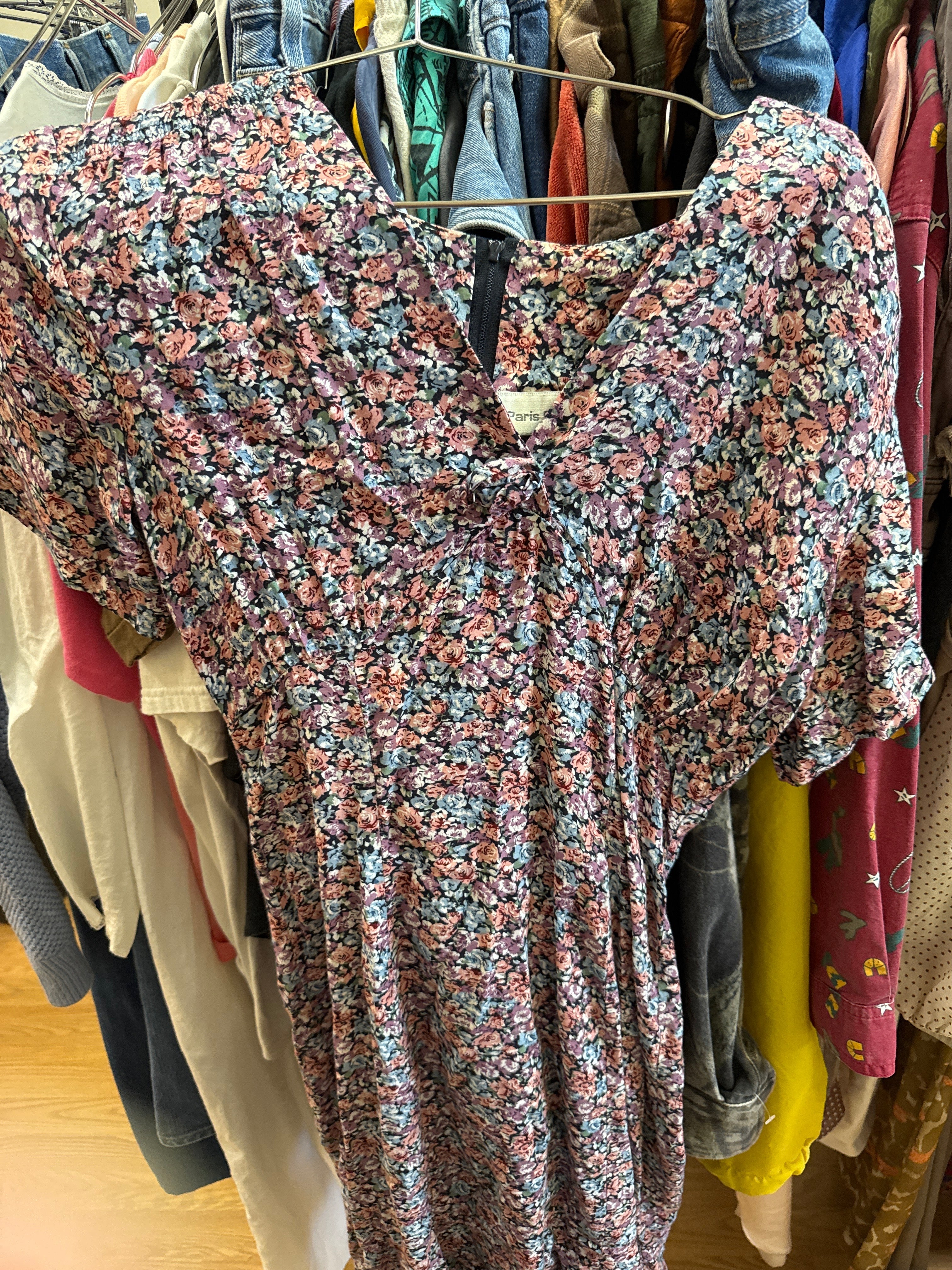 Vtg USA Paris Sport Floral Maxi Dress