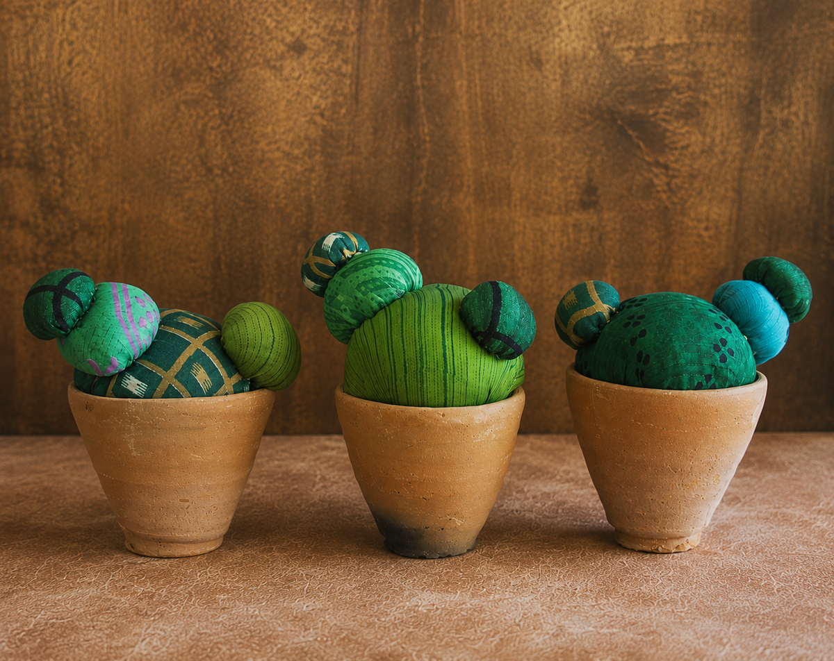 Recycled Sari Cactus Pin Cushion