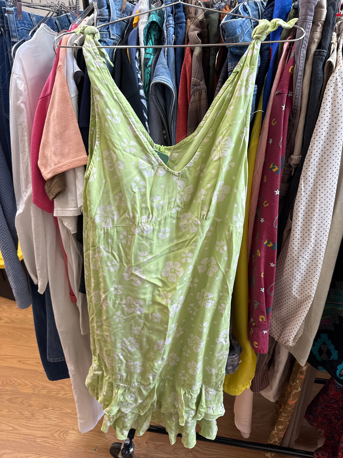 Vtg Green Hawaiian Sundress