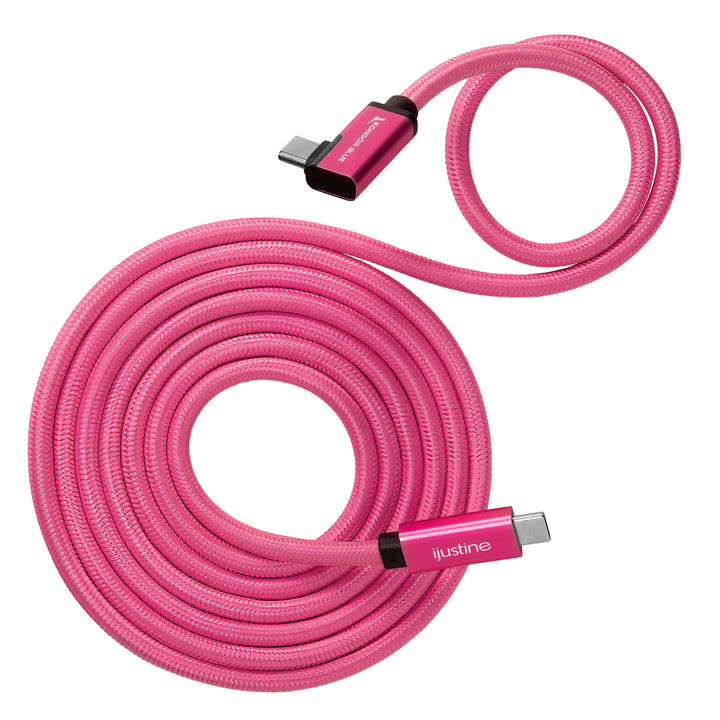 iJustine pink USB-C 3.1 data and charging cable 10gb/s data speed & 100w power delivery