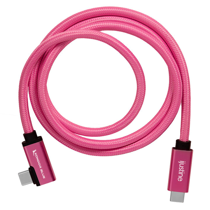 iJustine pink USB-C 3.1 data and charging cable 10gb/s data speed & 100w power delivery