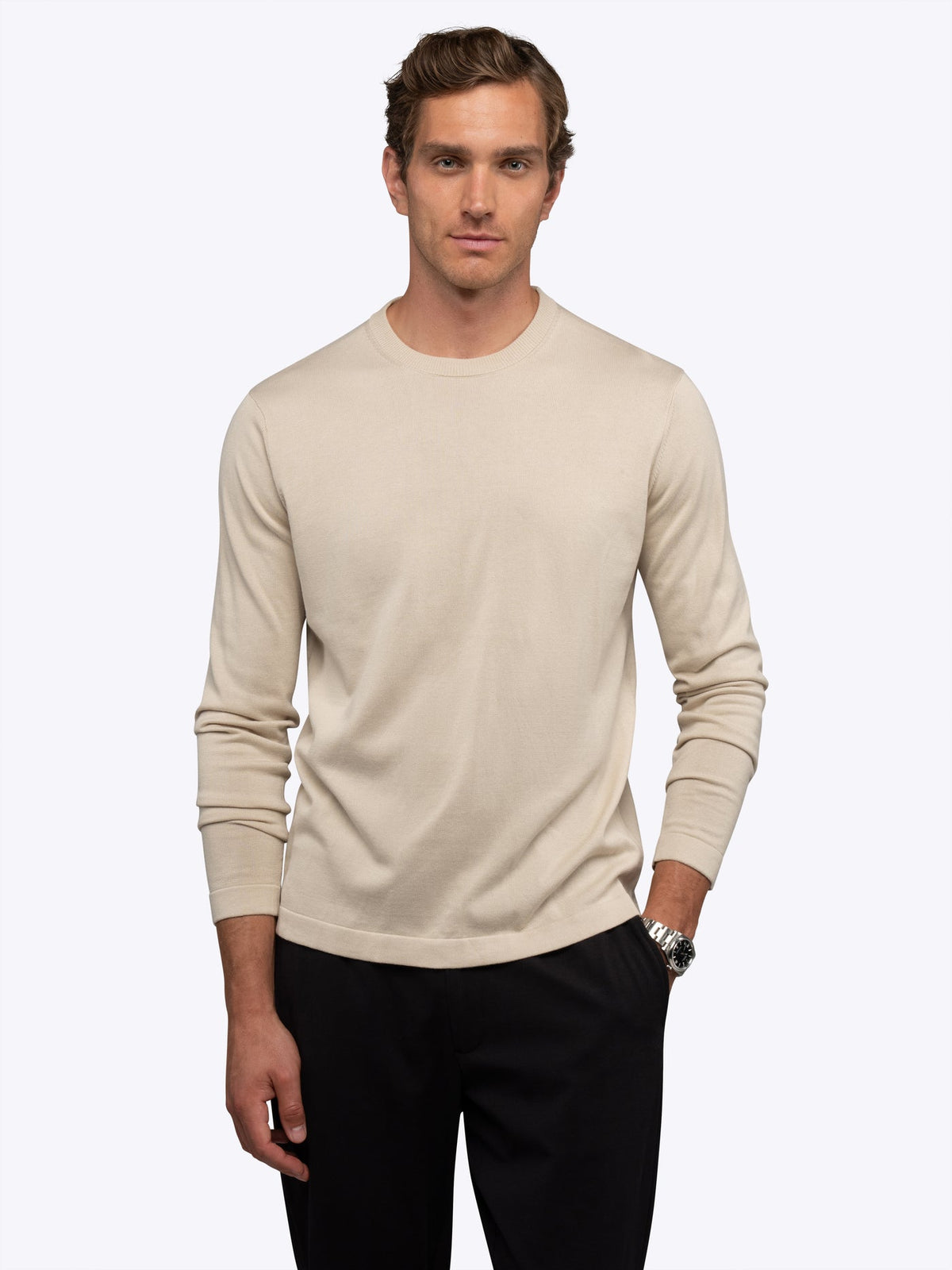 Riviera Luxe Knit Crewneck Long Sleeve Tee