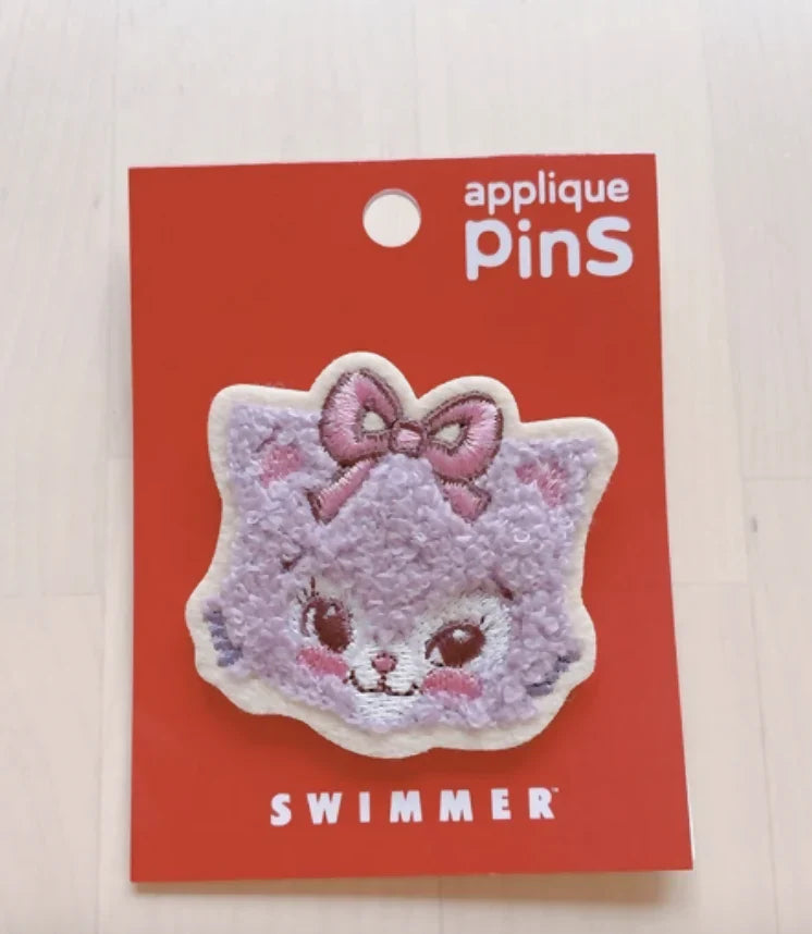 SWIMMER Applique Pins (Bunny, Cat, Bear)