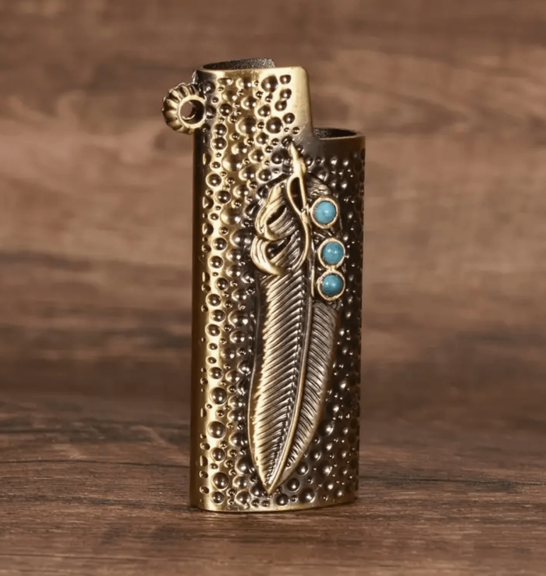 Boho Bloom Feather Metal J5 Lighter Case