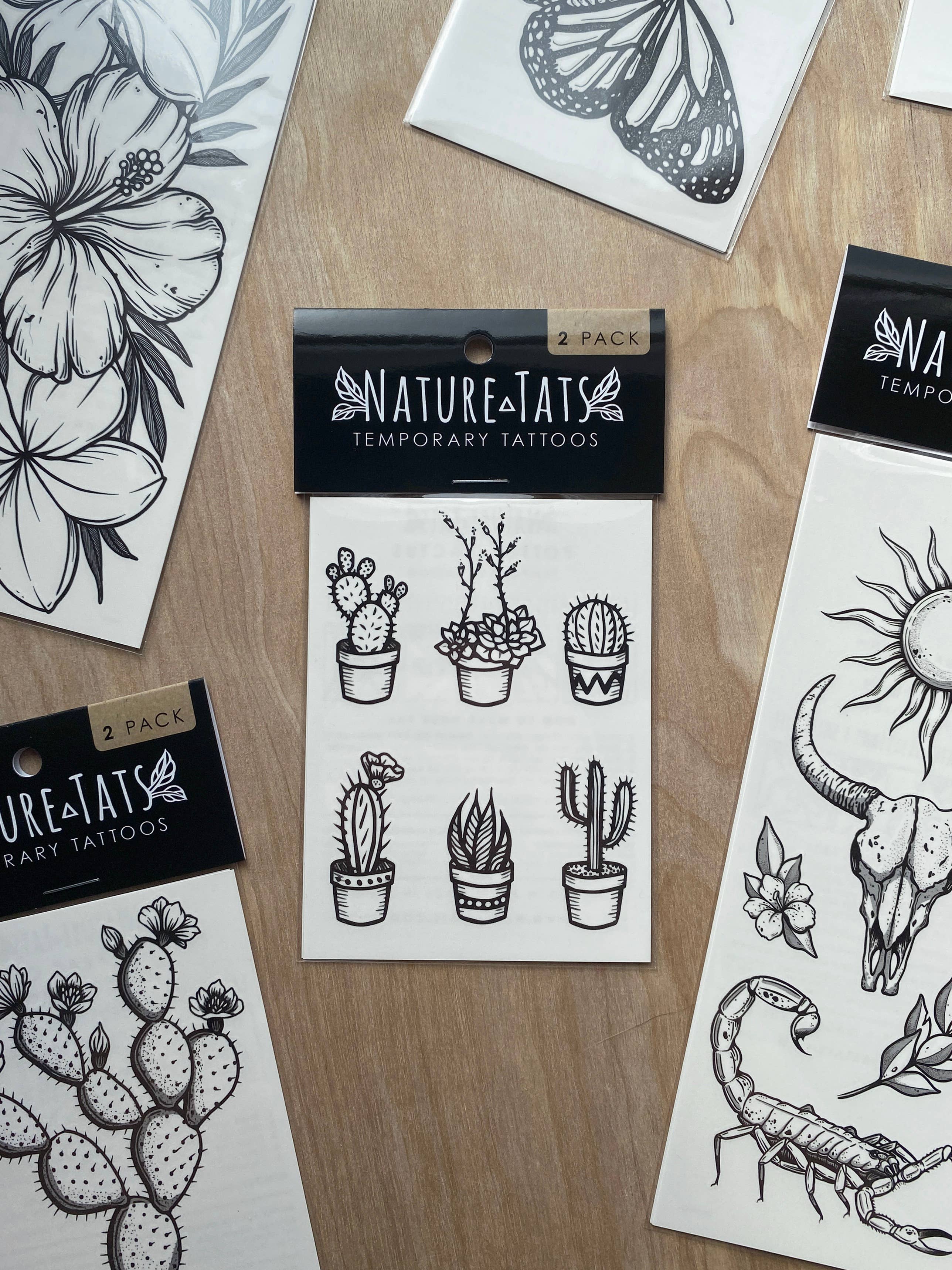 Potted Cactus Temporary Tattoo