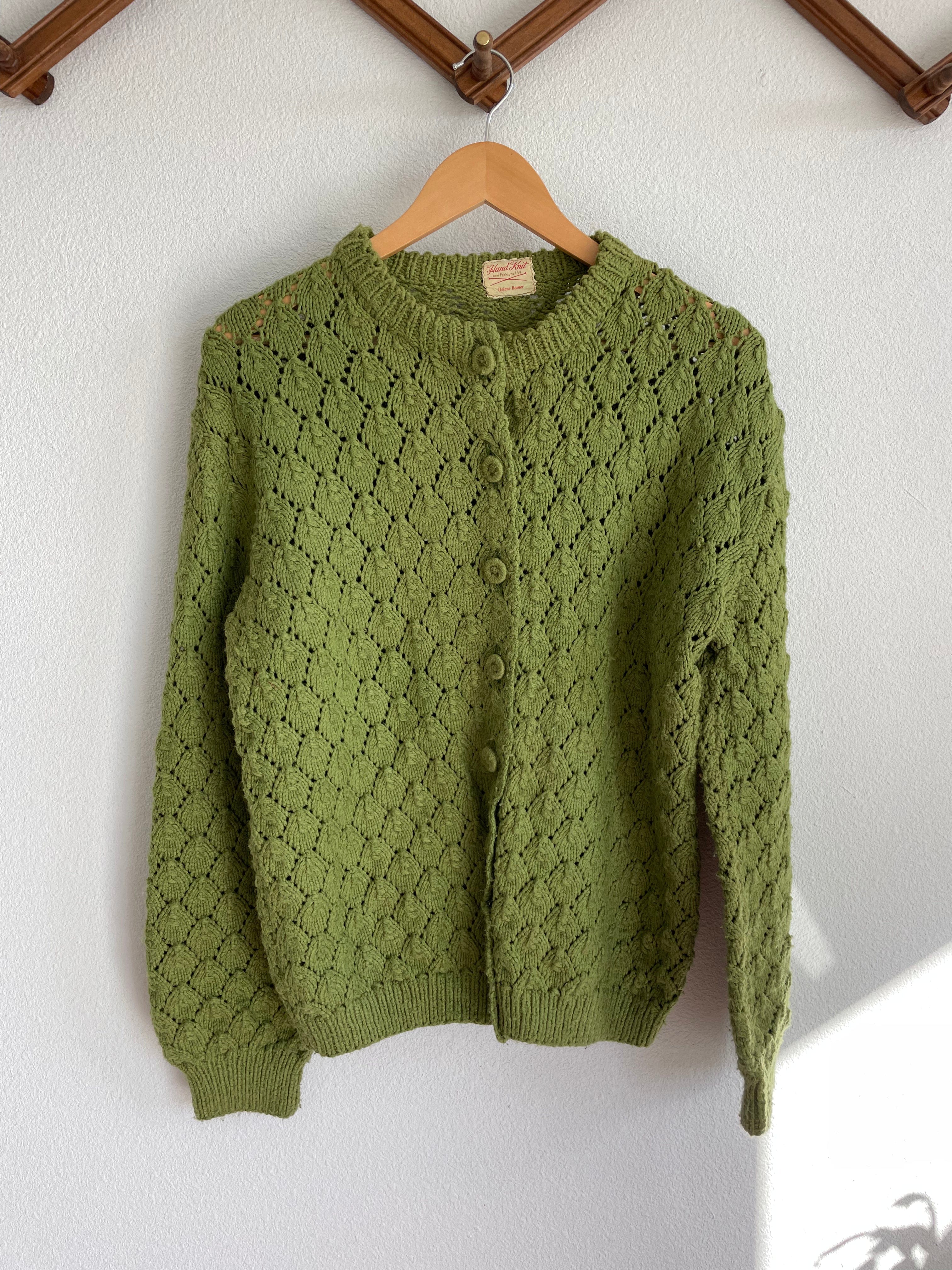 Desert Dreaming Vintage 60s Green Oscar Cardigan