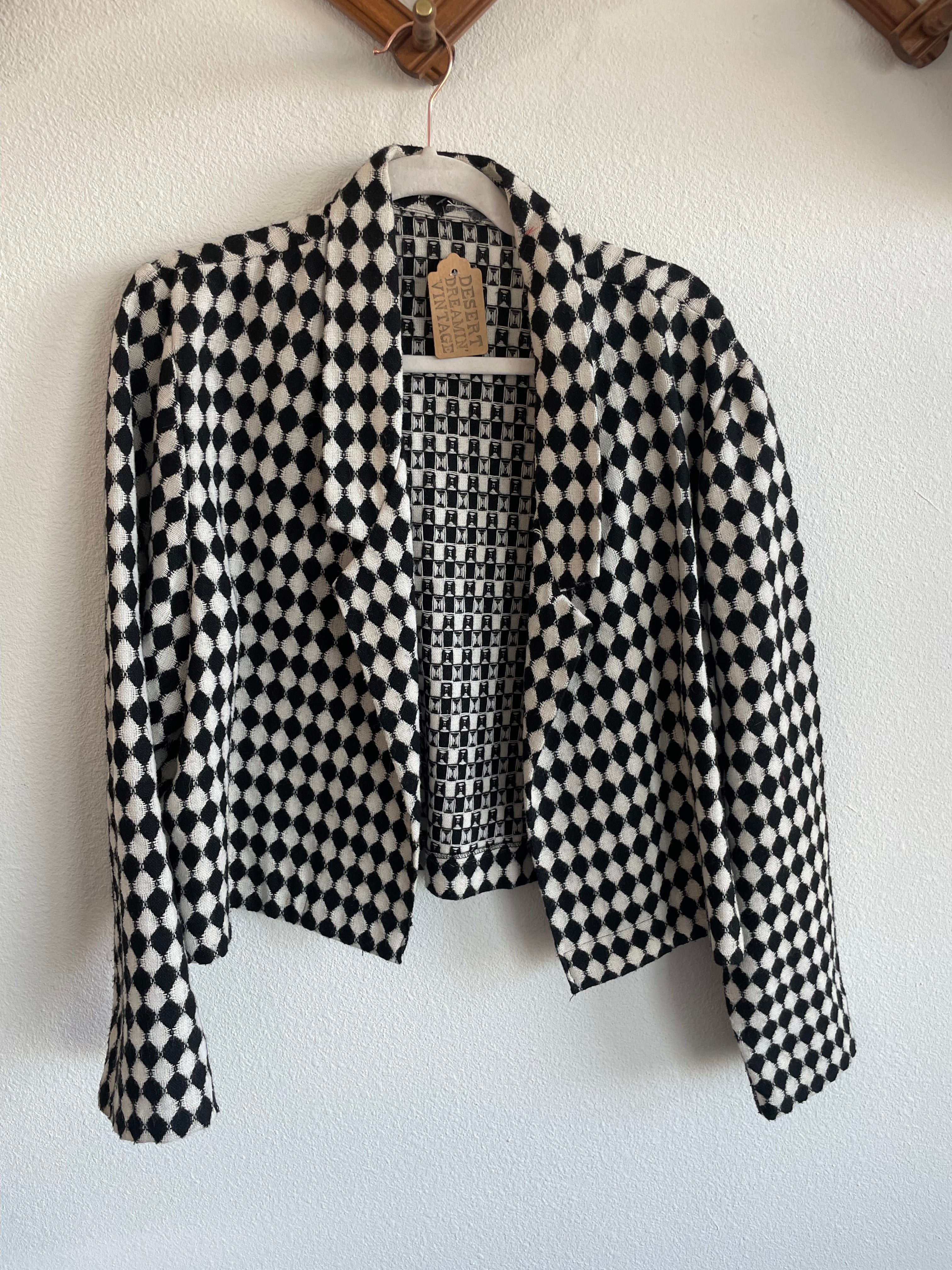 Desert Dreaming Vintage 70s Checkered Jester Blazer