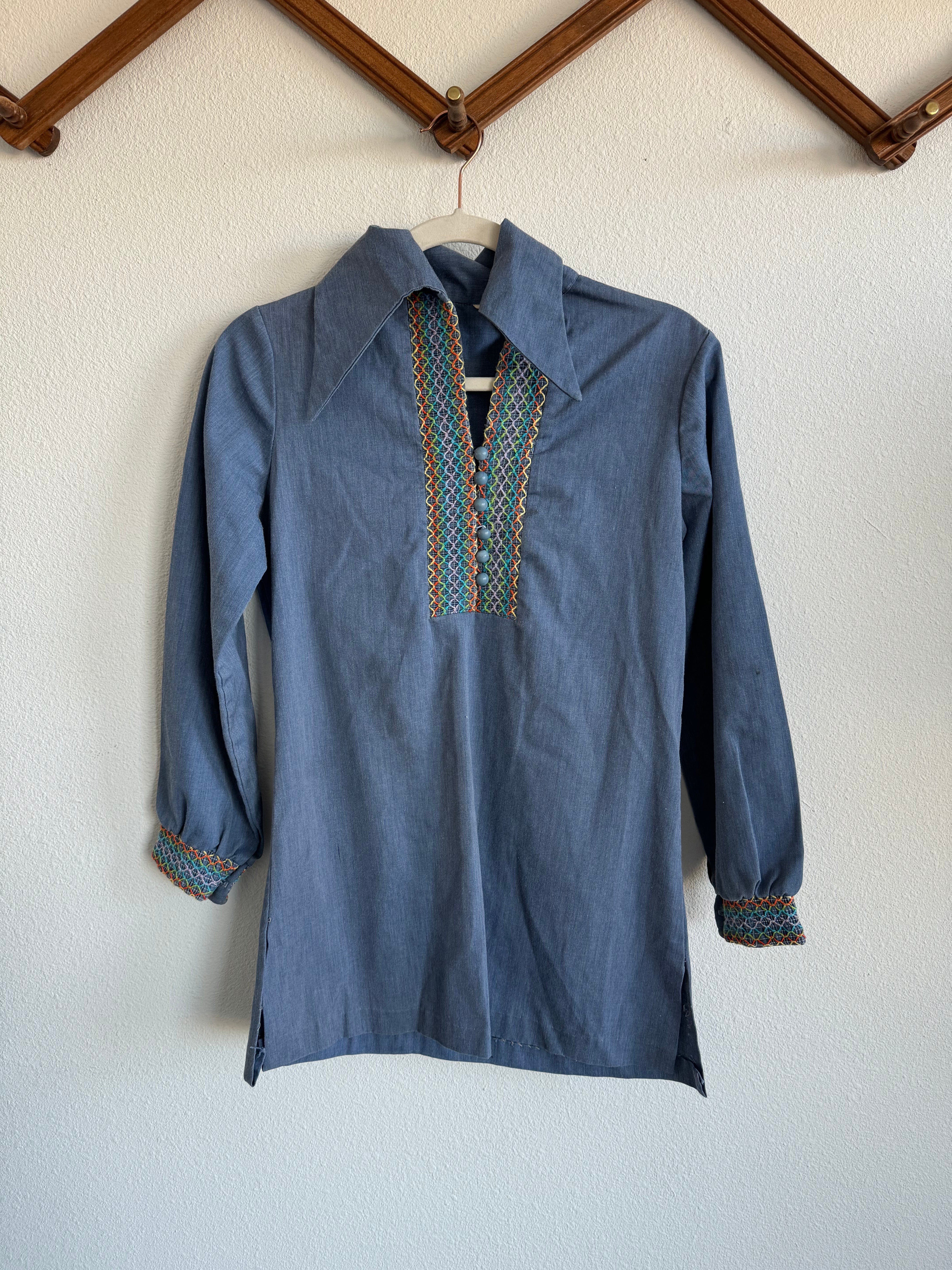 Desert Dreaming Vintage 70s Denim Rainbow Mini Sz XS / S