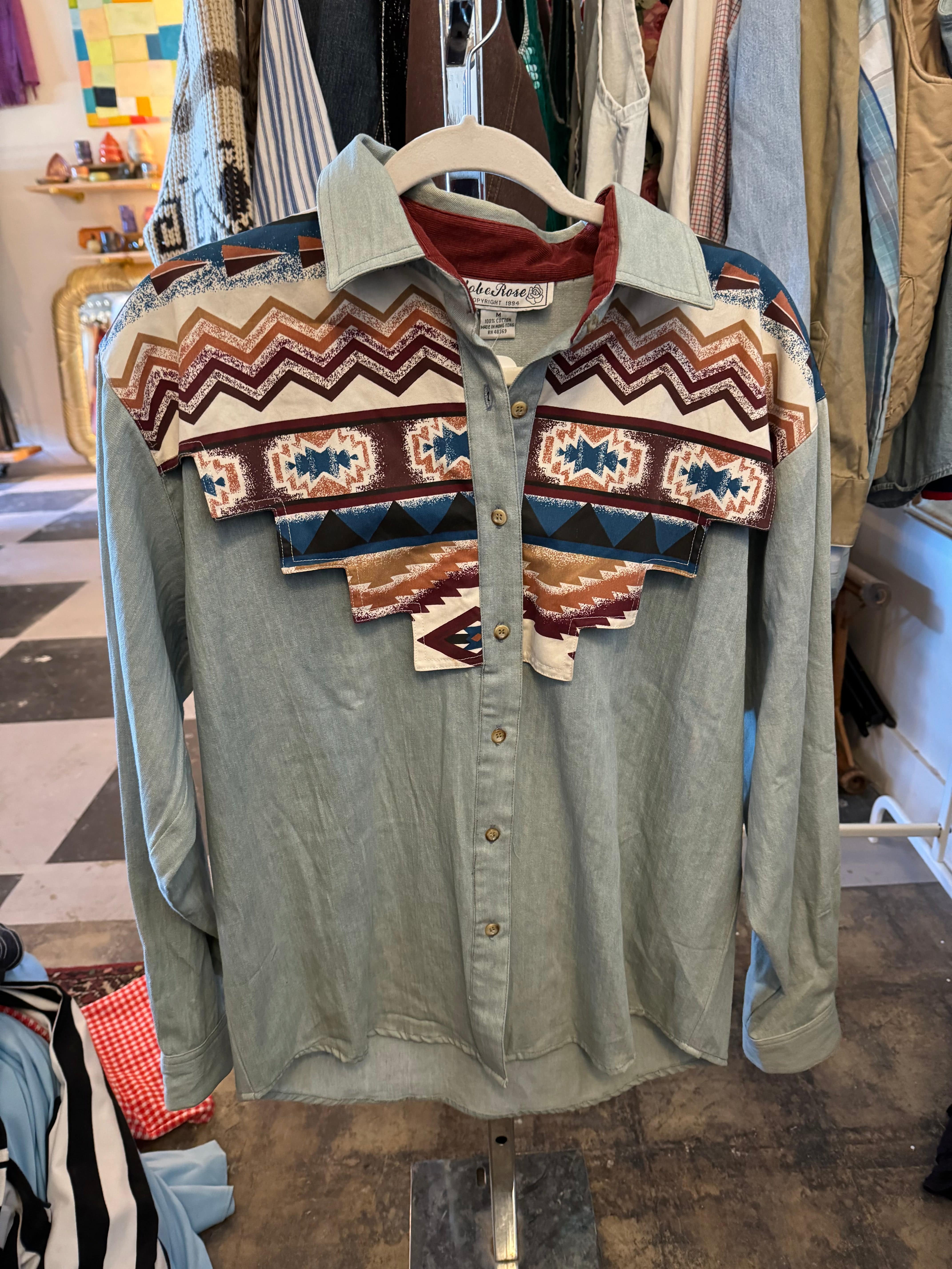 Desert Dreaming Vintage 90s Southwestern Button Up Sz M / L