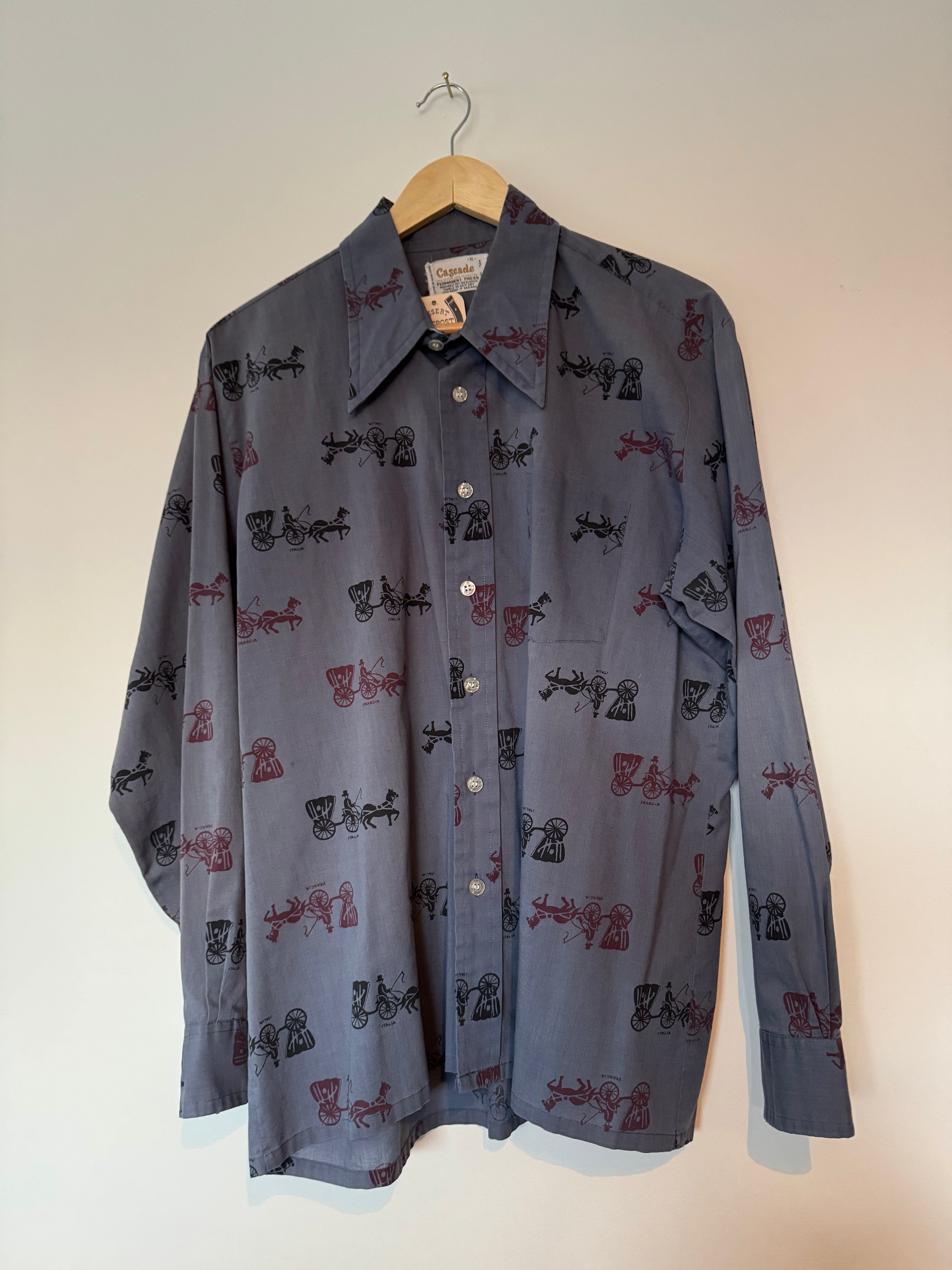 Desert Dreaming Vintage Vintage Wagon Wheel Button Up Sz L