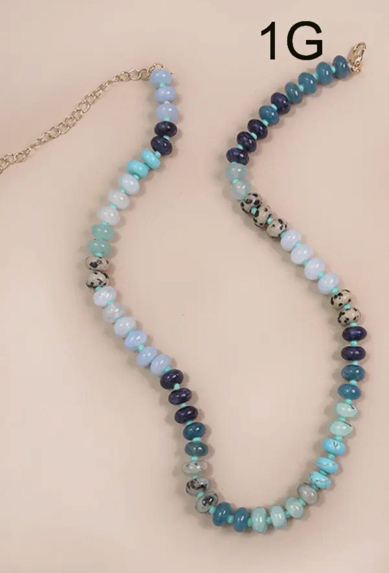 Desert Lux Natural Agate Glass Semi Precious Bead Necklace