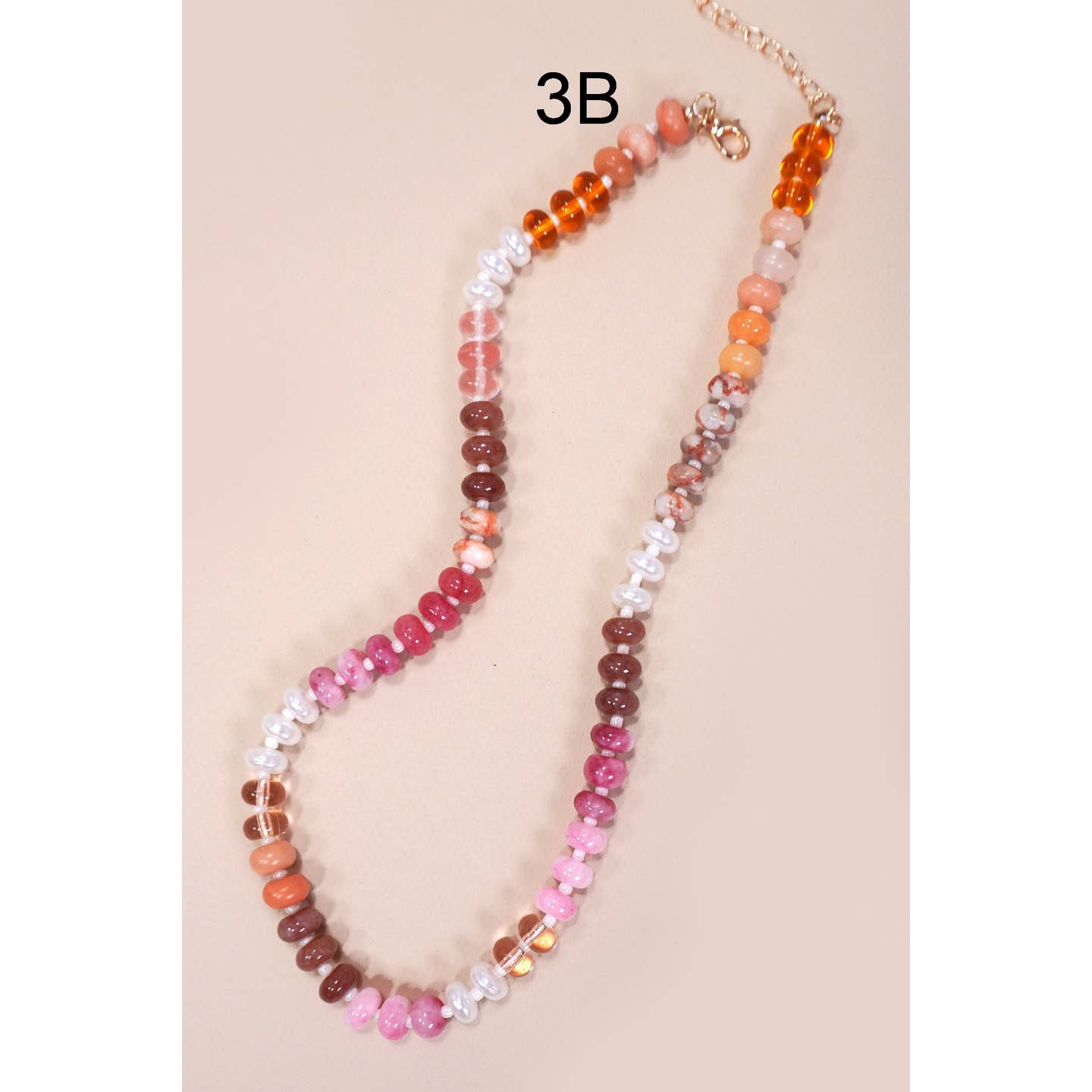 Desert Lux Natural Agate Glass Semi Precious Bead Necklace