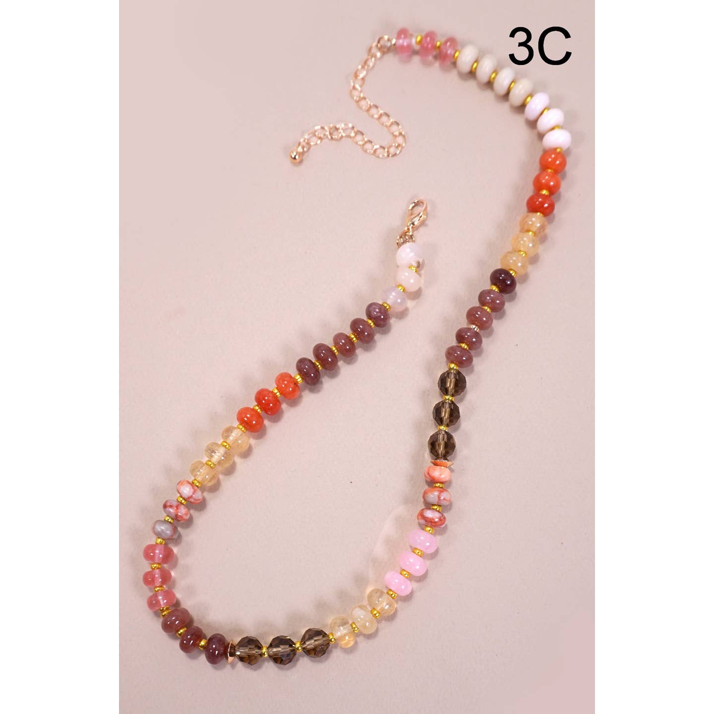 Desert Lux Natural Agate Glass Semi Precious Bead Necklace