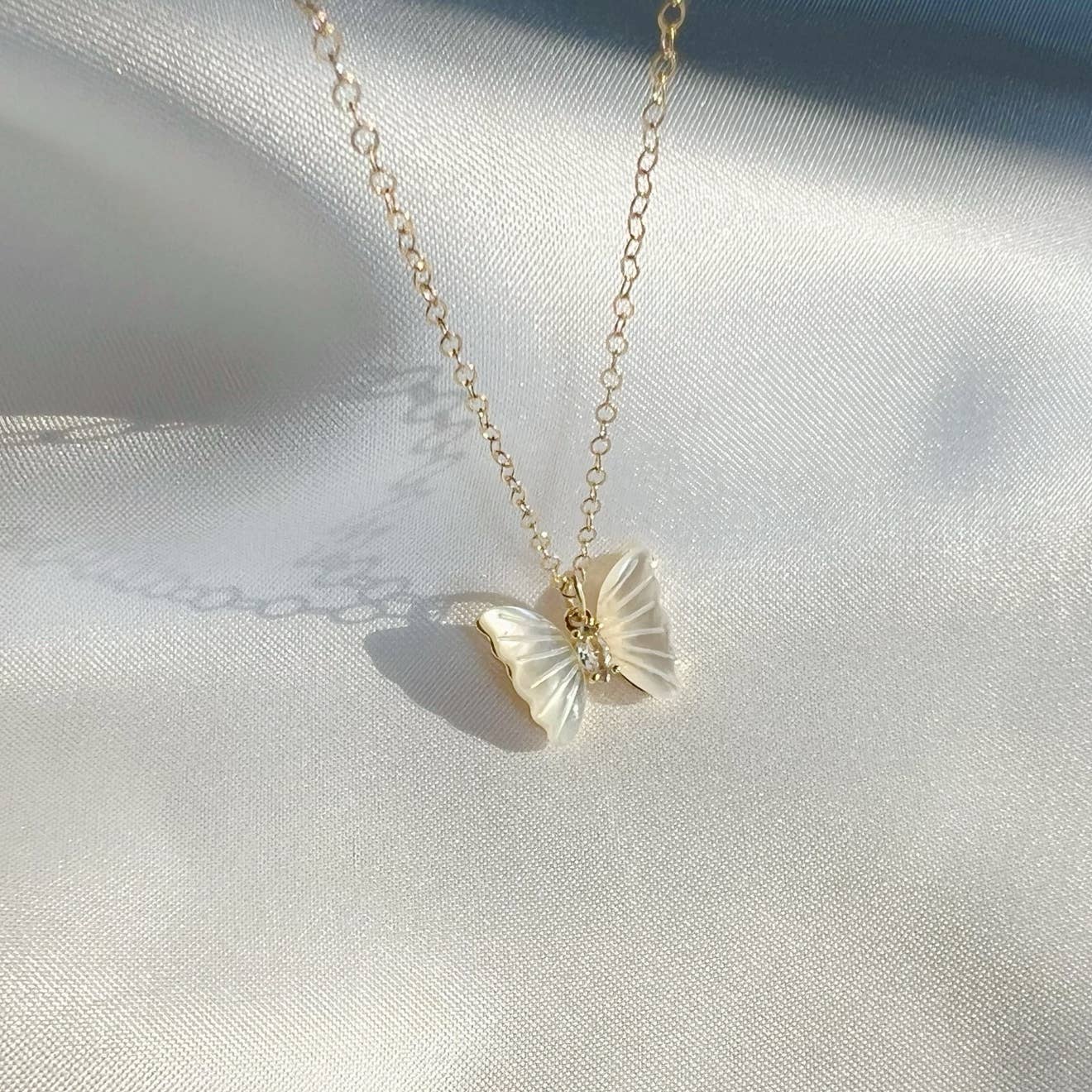 Desert Lux Butterfly Mother of Pearl Necklace