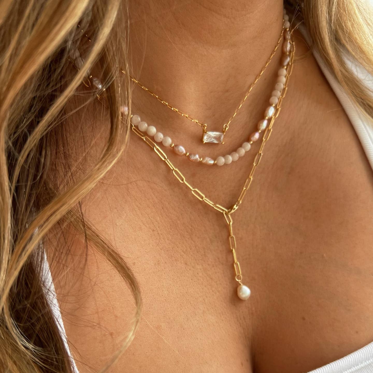 Desert Lux Elena Freshwater Pearl Necklace