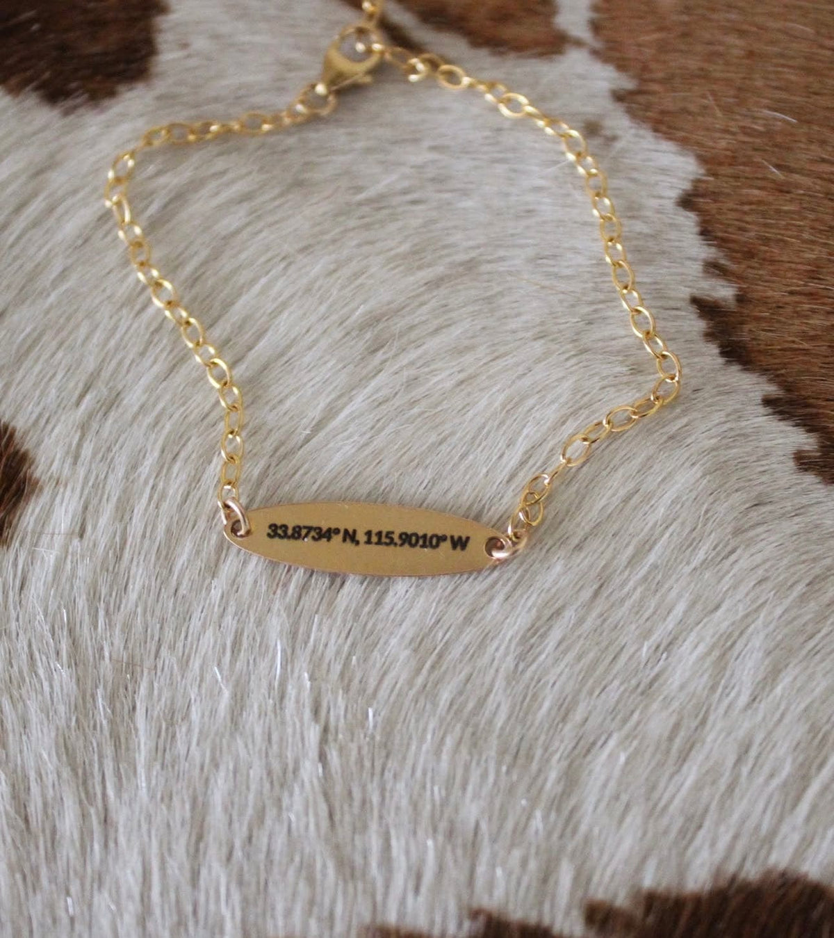 Desert Lux Joshua Tree Coordinate Engraved Id Bracelet available in Joshua Tree at JT Trading Post