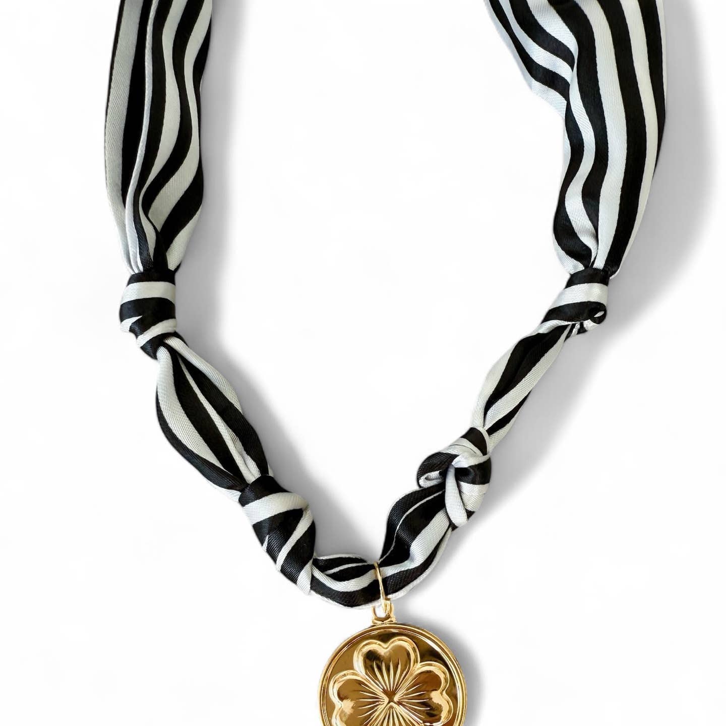 Desert Lux Palermo Knotted Scarf Coin Charm Necklace