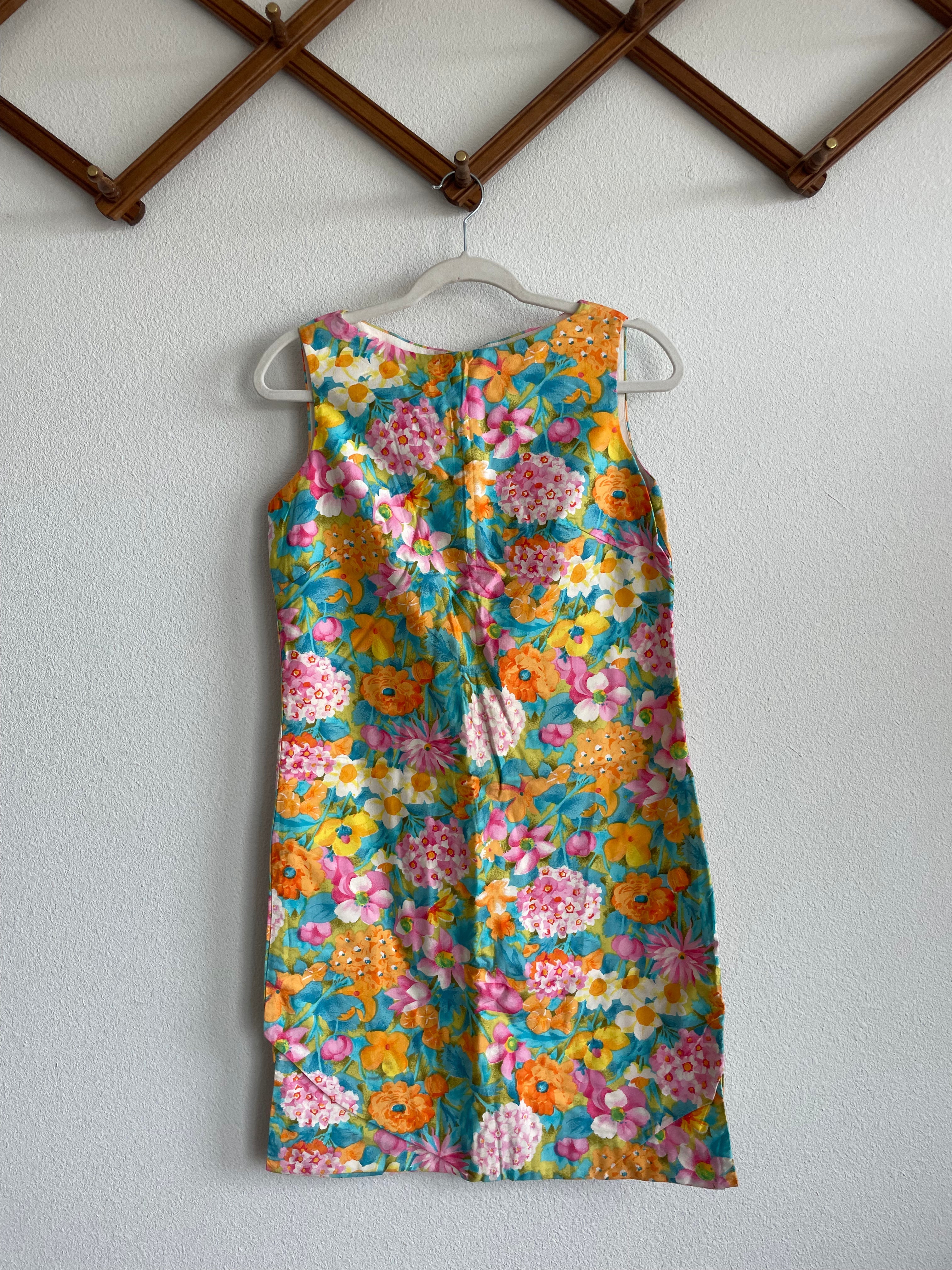 70s Floral Mini Dress Sz S / M